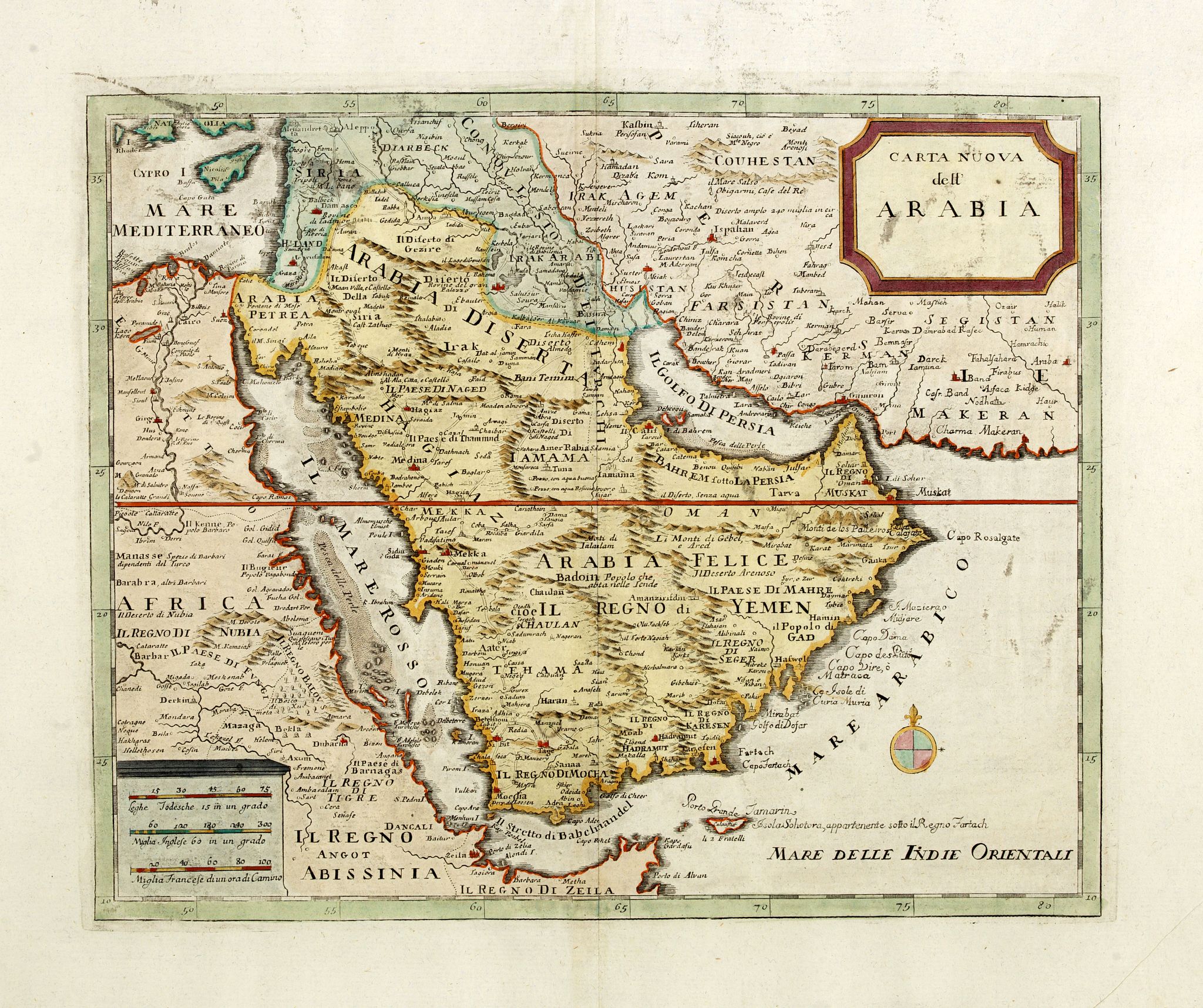 ALBRIZZI, G., Carta nuova dell'Arabia., antique map, old maps