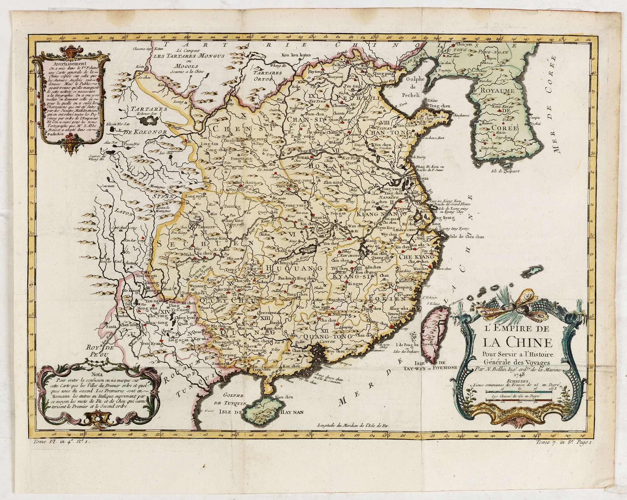 BELLIN, J.N., L'Empire de la Chine. . ., antique map, old maps