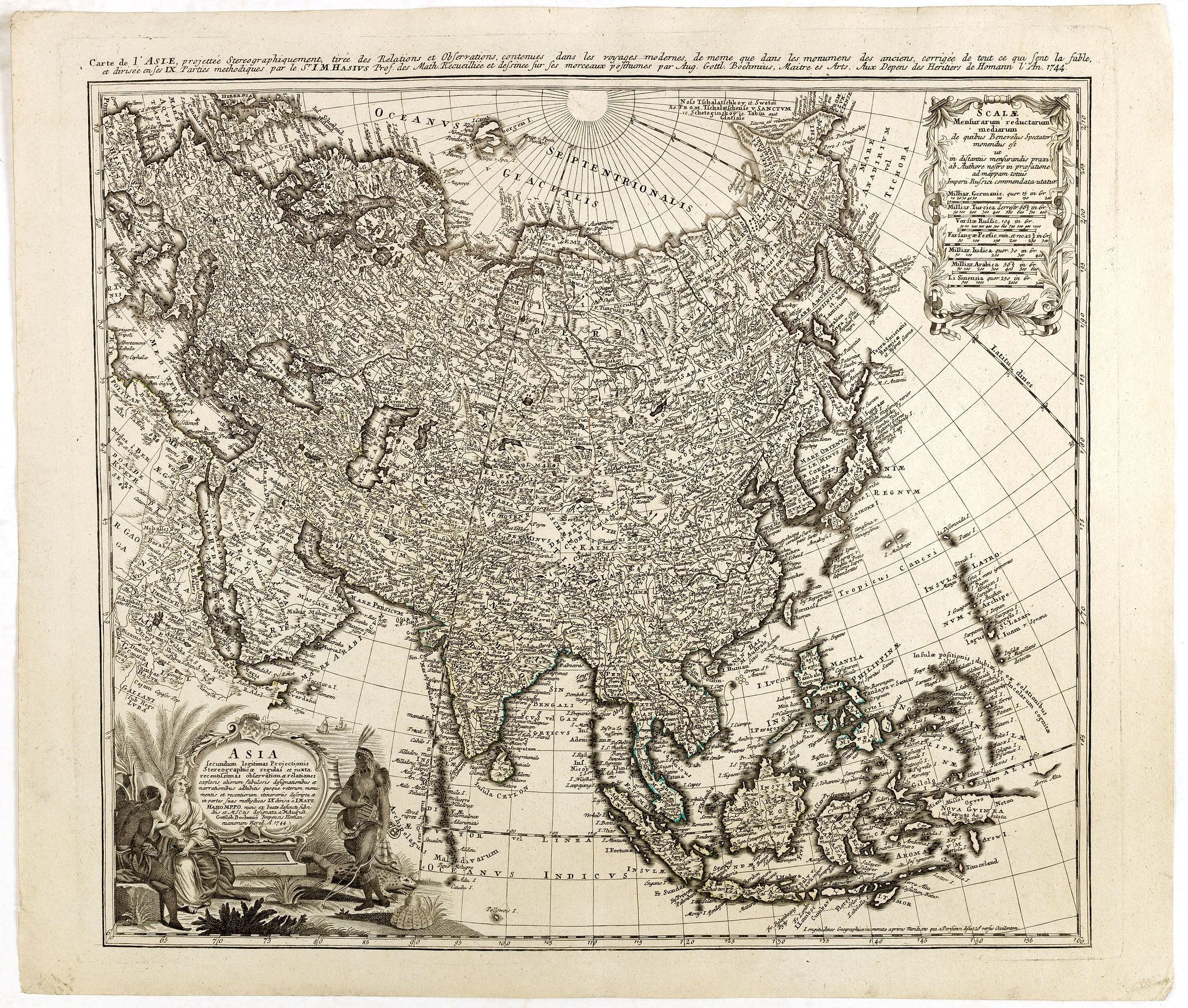 HOMANN HEIRS., Asia secundum legitimas projectionis stereographicae., antique map, old maps