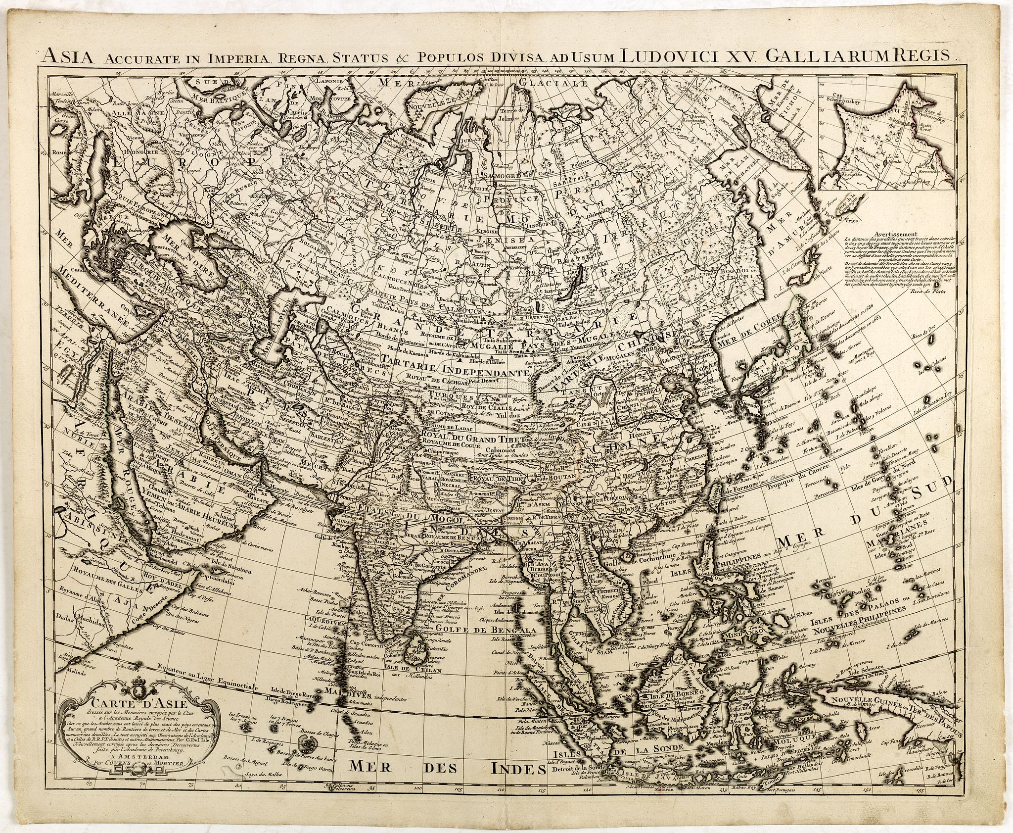 COVENS, C. / MORTIER, P., Carte d\'Asie. . ., antique map, old maps