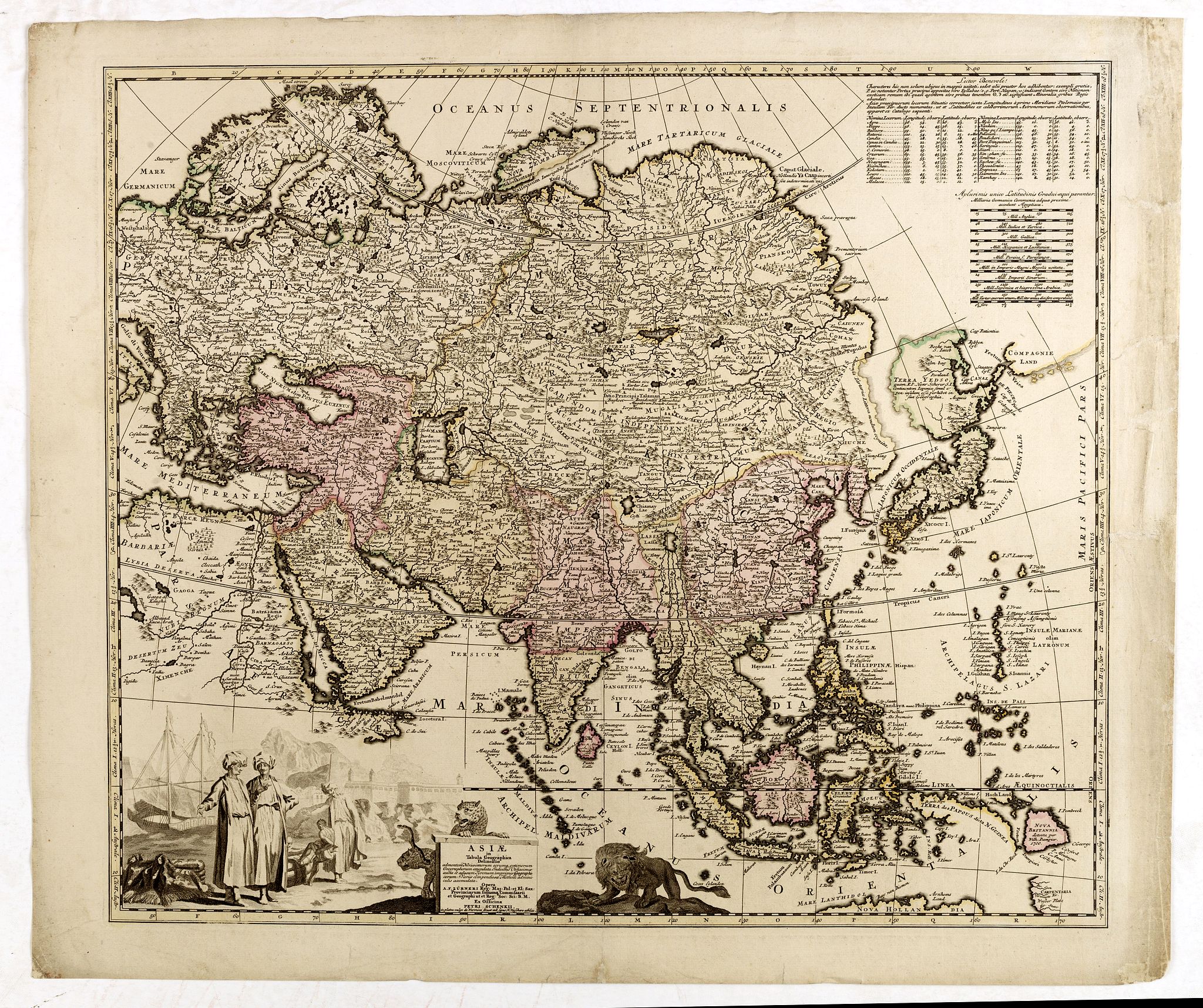 SCHENK Jr.,P., Asiae in tabula geographica..opera A.F.Zürner. . ., antique map, old maps