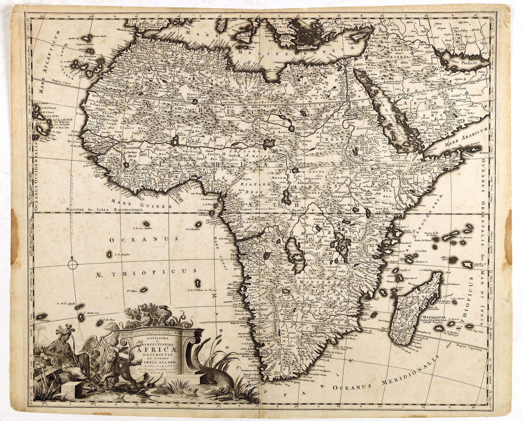 ALLARD, C., Totius Africae . . ., antique map, old maps