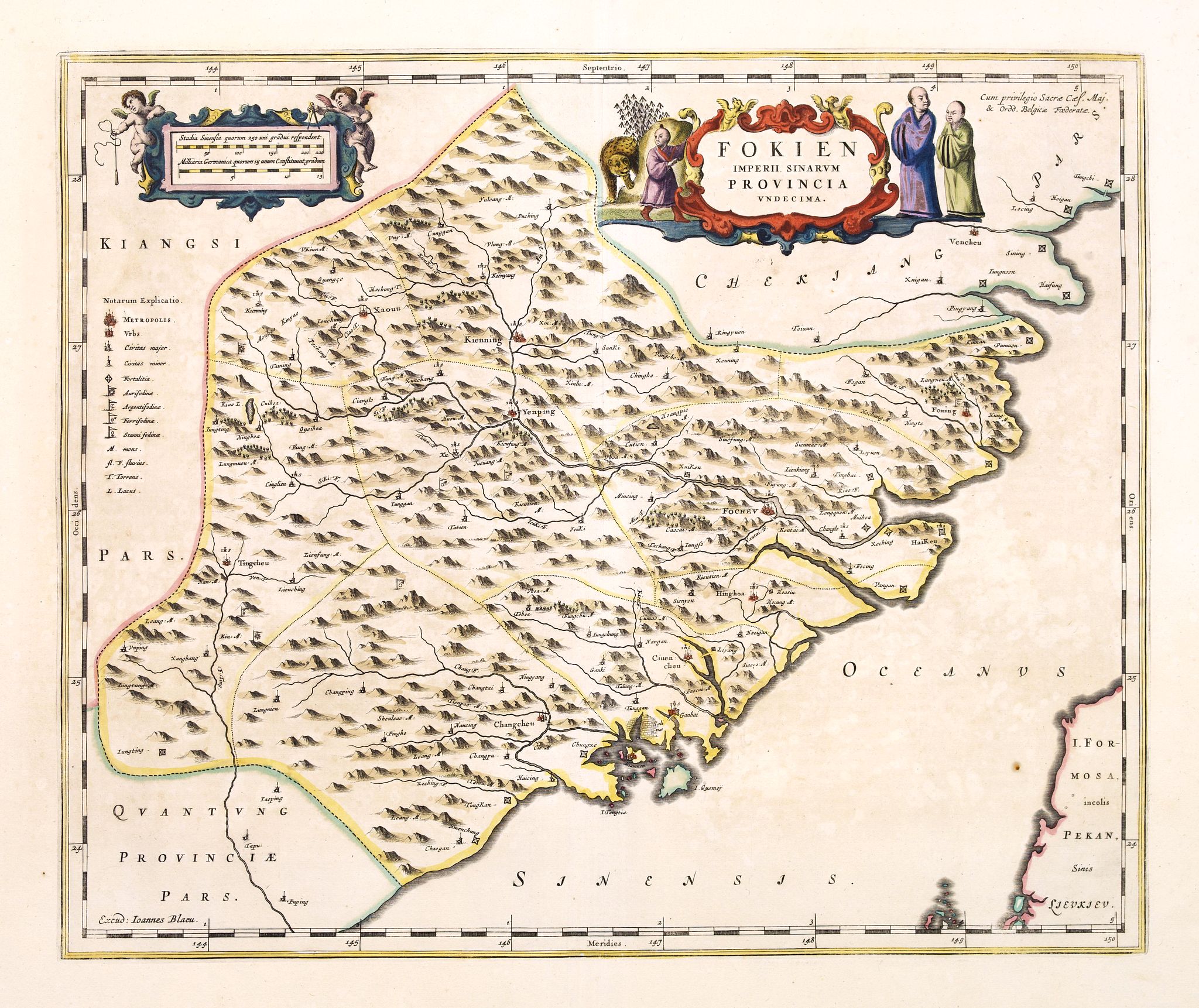 BLAEU, J., Fokien Imperii Sinarum Provincia undecima., antique map, old maps