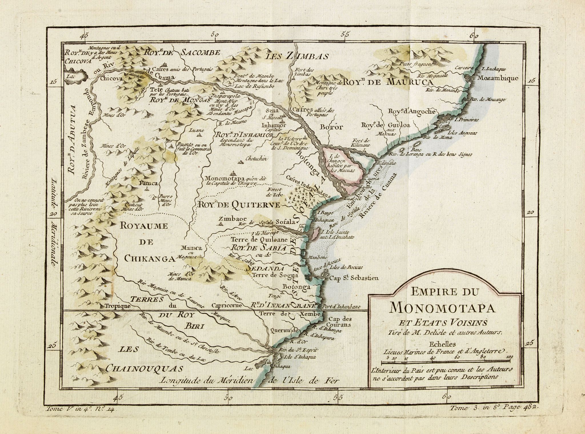 BELLIN, J.N., Empire du Monomotapa et Etats Voisins. . ., antique map, old maps