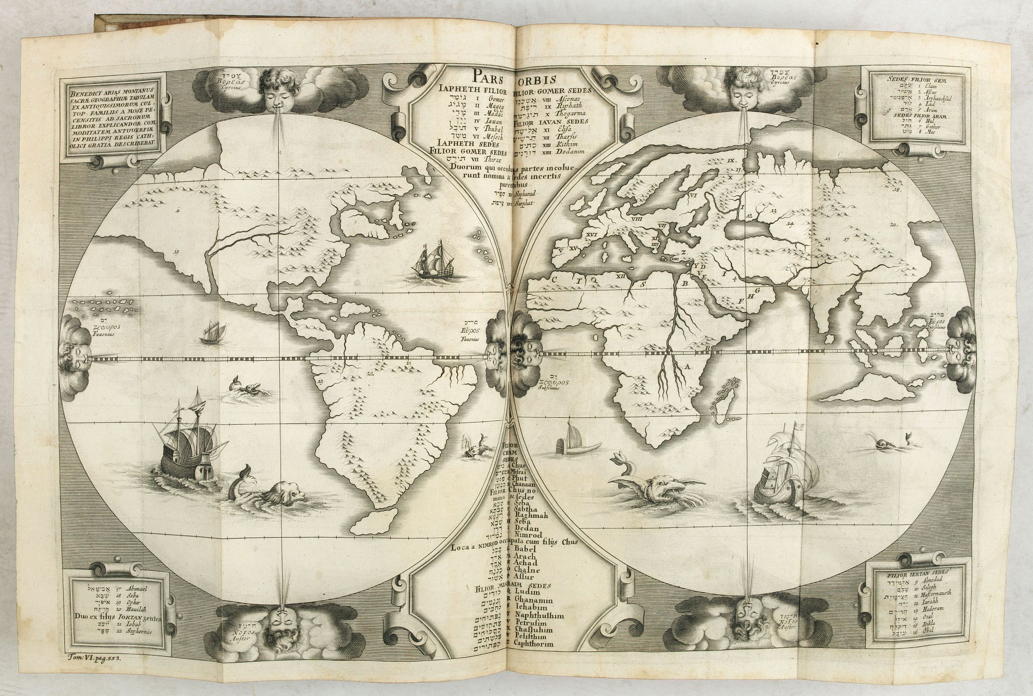 ARIAS MONTANUS, B., Tractatorum biblicorum hoc est variarum in diversas materias biblicas commentationum… Tomus VI., antique map, old maps