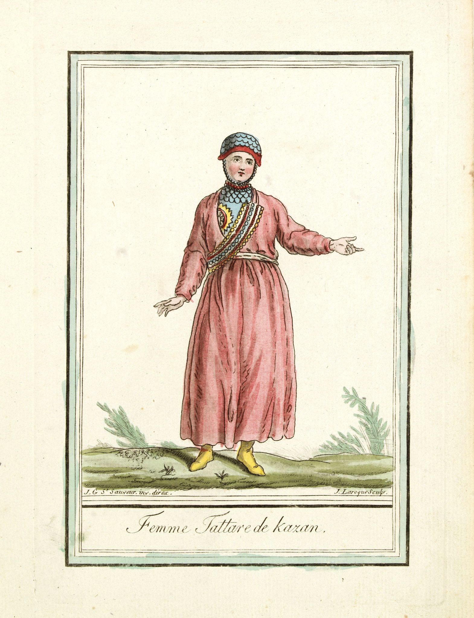 GRASSET DE SAINT SAUVEUR, J., Femme Tattare de Kazan., antique map, old maps