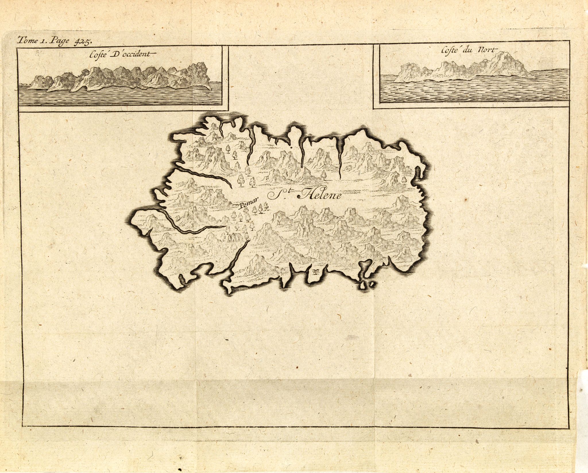 DE RENNEVILLE, R.A.C., St Helene., antique map, old maps