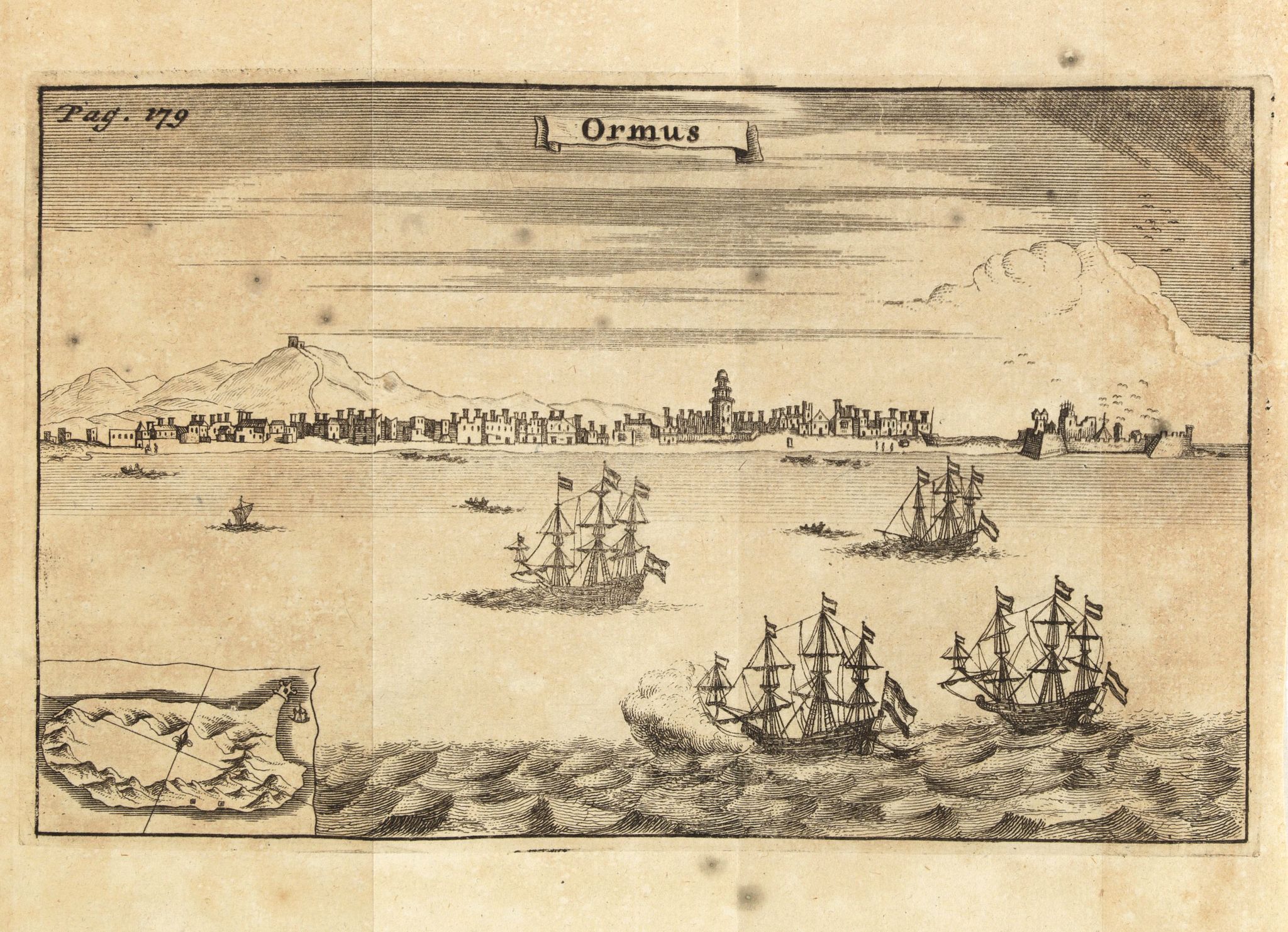DE RENNEVILLE, R.A.C., Ormus. (Hormuz), antique map, old maps