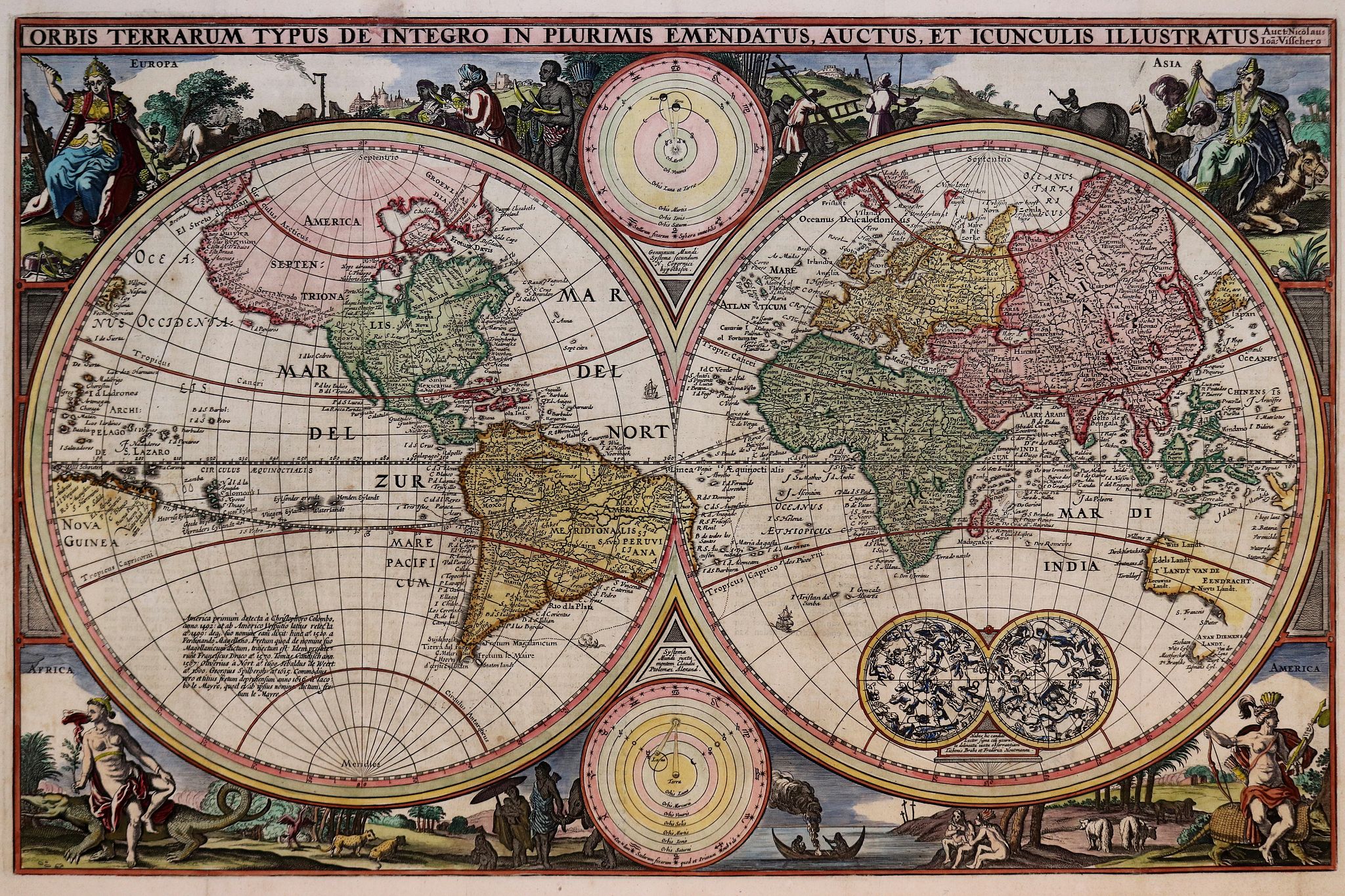 VISSCHER,C. jzn., Orbis Terrarum Typus De Integro In Plurimis. . ., antique map, old maps