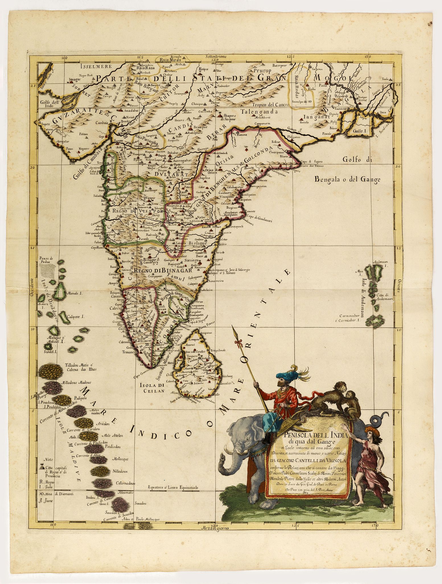 DE ROSSI, G., Penisola dell India di là dal Gange. . ., antique map, old maps