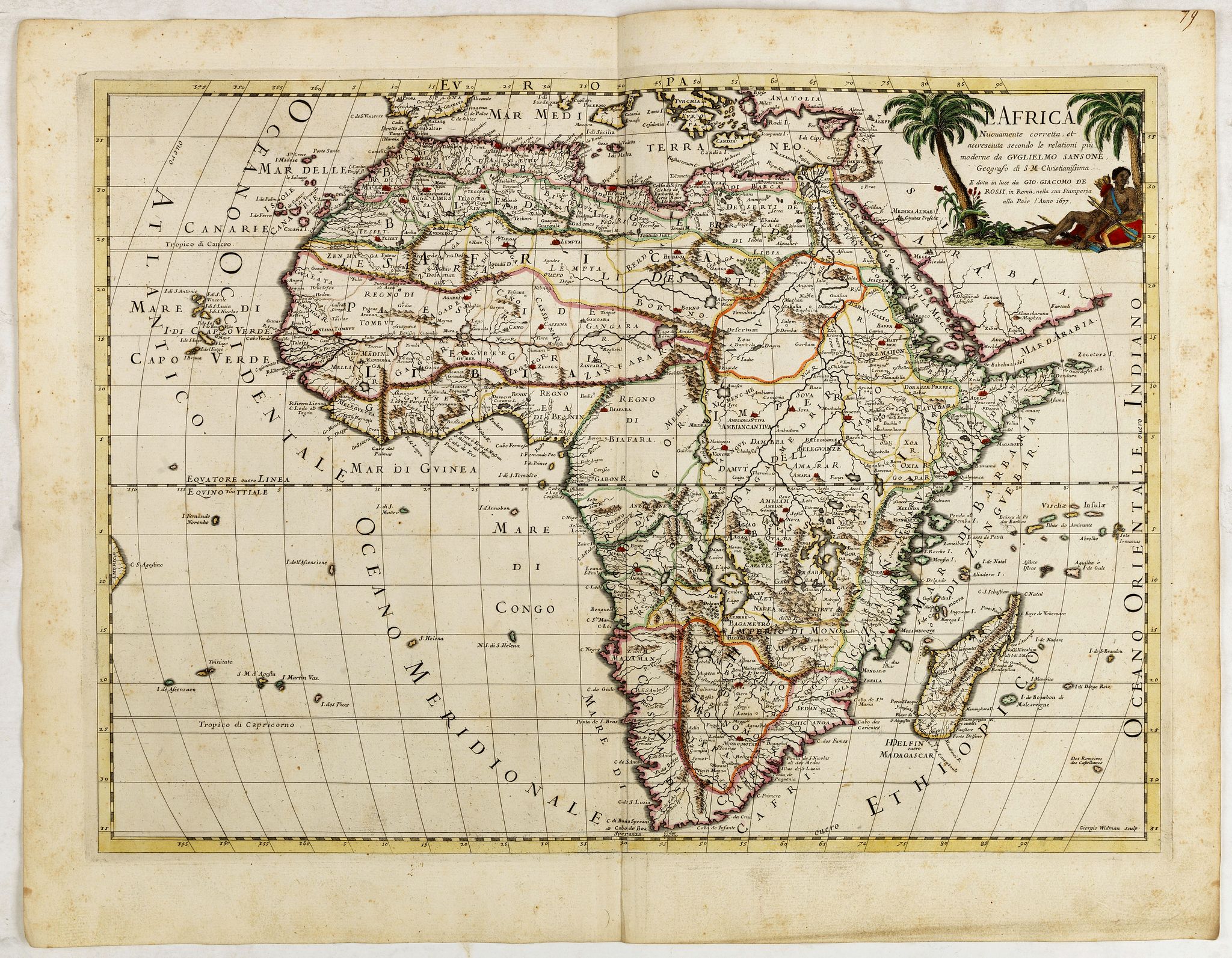DE ROSSI, G., L'Africa…, antique map, old maps