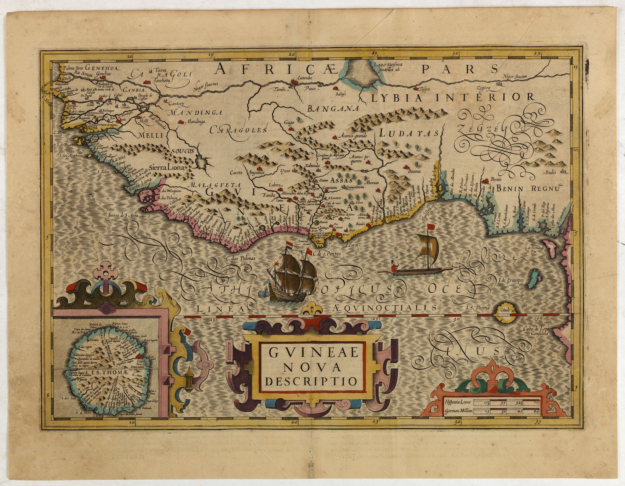 MERCATOR, G./ HONDIUS, J., Guineae Nova Descriptio., antique map, old maps