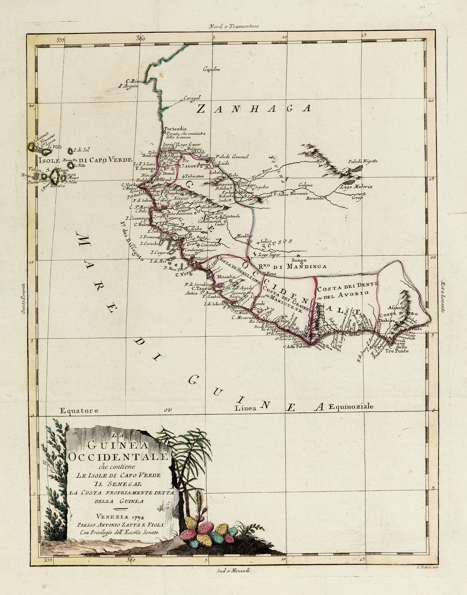 ZATTA, A., La Guinea Occidentale…, antique map, old maps