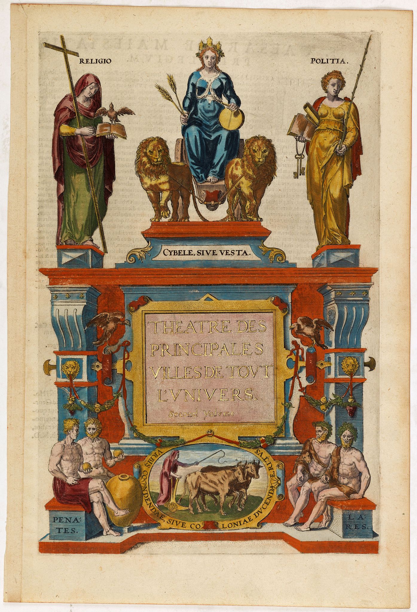 BRAUN,G. / HOGENBERG, F., Theatre des principales villes tout l'univers. Second volume. (Title page), antique map, old maps