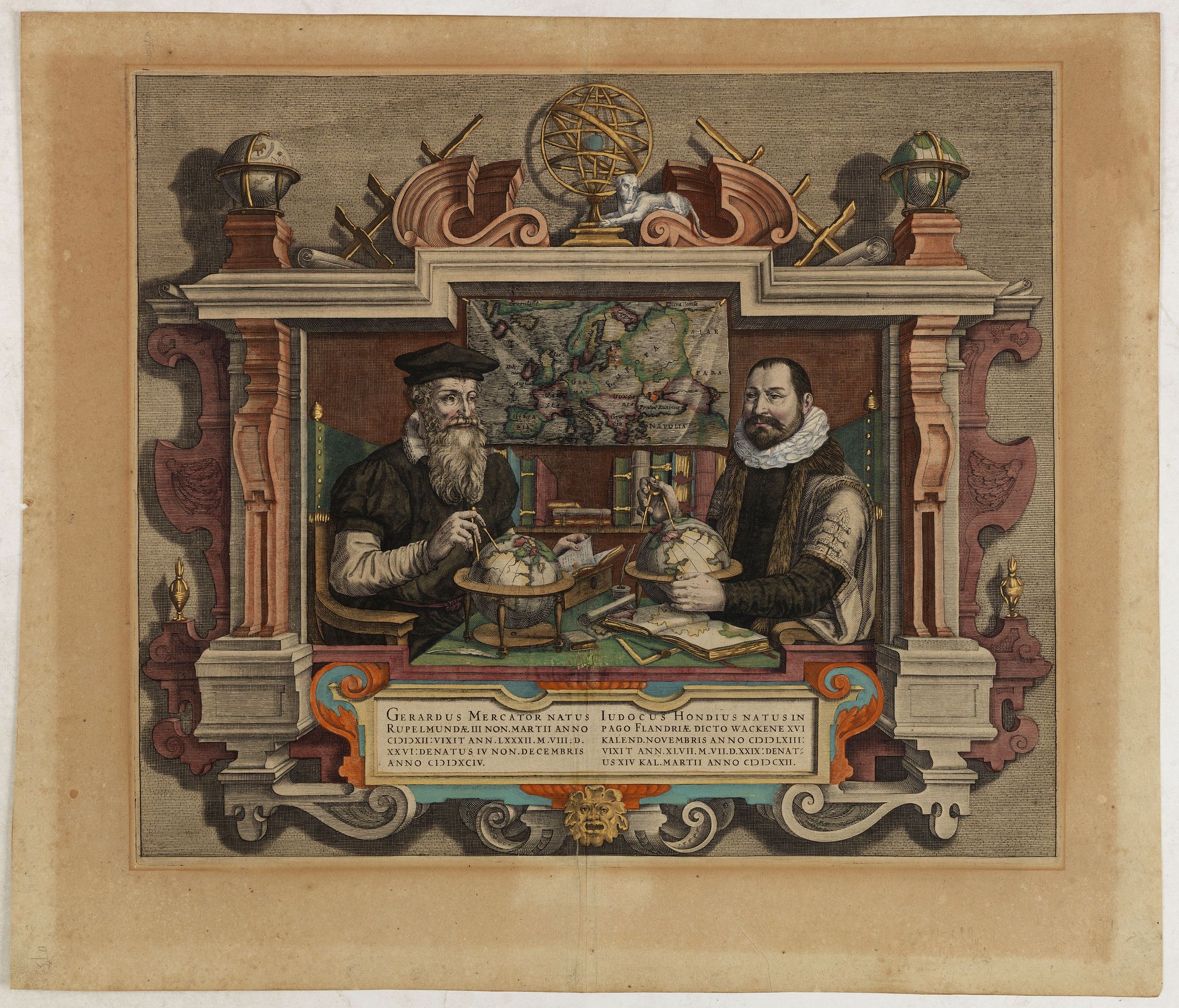 MERCATOR, G. / HONDIUS, J., Gerardus Mercator natus ruppelmundae…, antique map, old maps