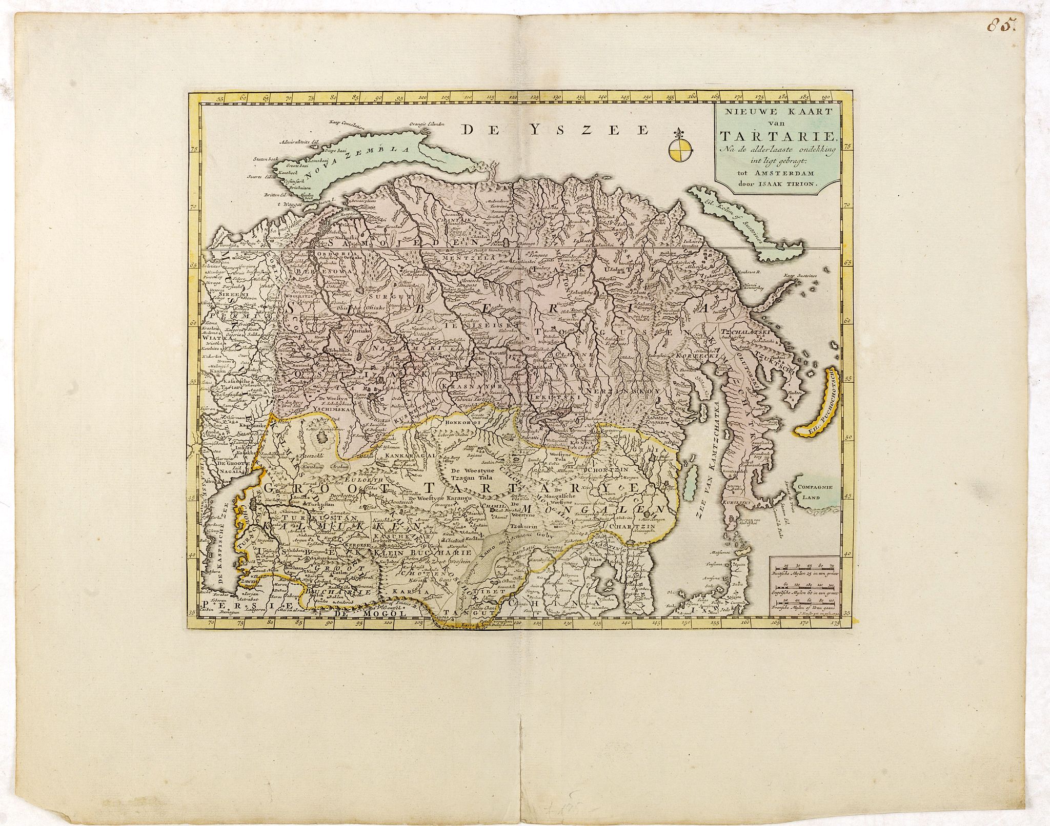 TIRION, I., Nieuwe kaart van Tartarie., antique map, old maps