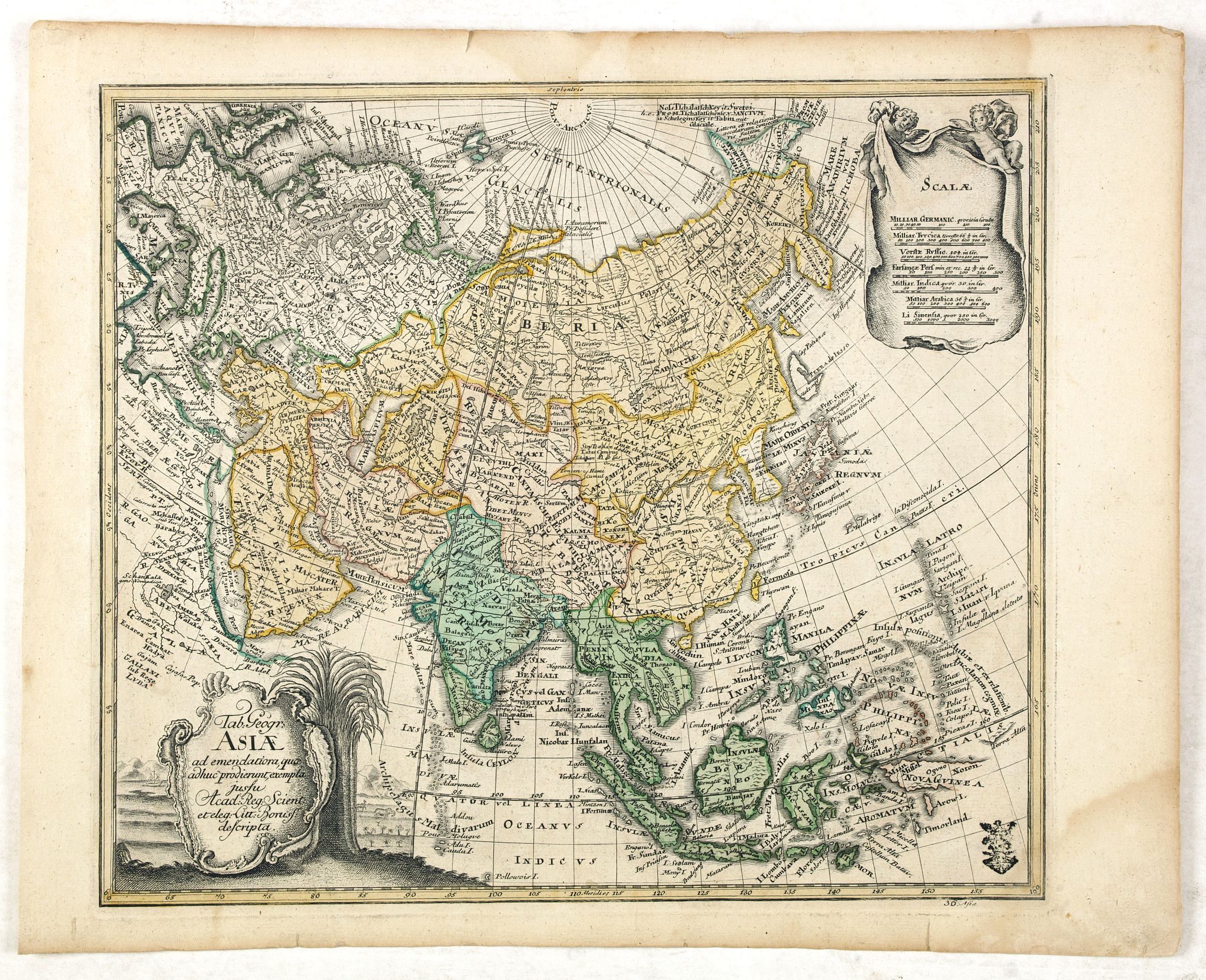 EULER, L., Tab: Georg : Asiae ad emendatiora quae ad huc prodierunt exempla jussu Acad. Reg. Scient. et eleg. Litt. Pruss. descripta., antique map, old maps