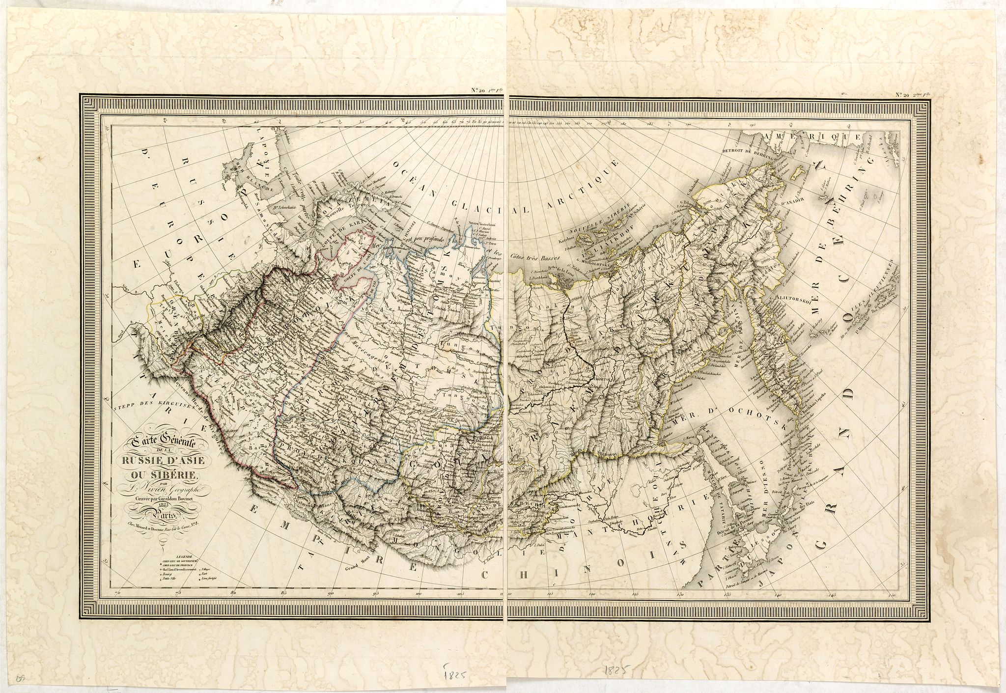 VIVIEN DE ST MARTIN, L., Carte Generale de la Russie d'Asie ou Siberie. Par L. Vivien, Geographe . . ., antique map, old maps