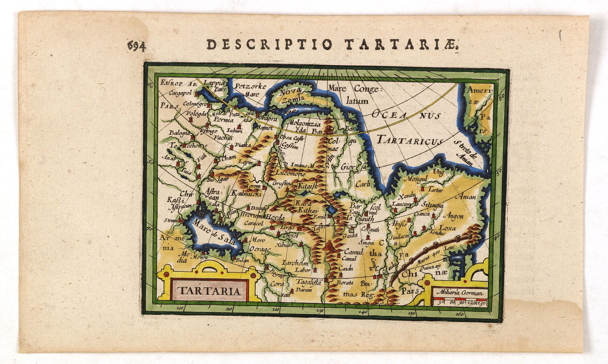 BERTIUS, P., Tartaria., antique map, old maps
