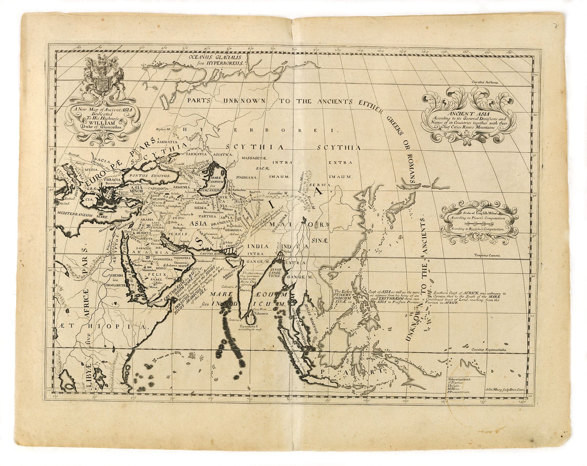 WELLS, E., Ancient Asia., antique map, old maps