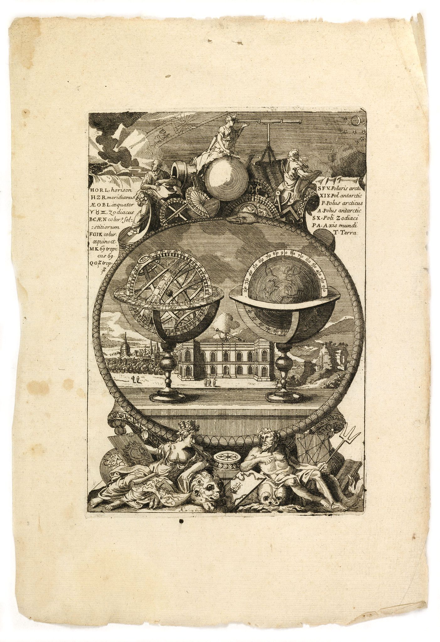 DE FER, N. ?, (Two globes, Paris observatory, Neptune. . .), antique map, old maps