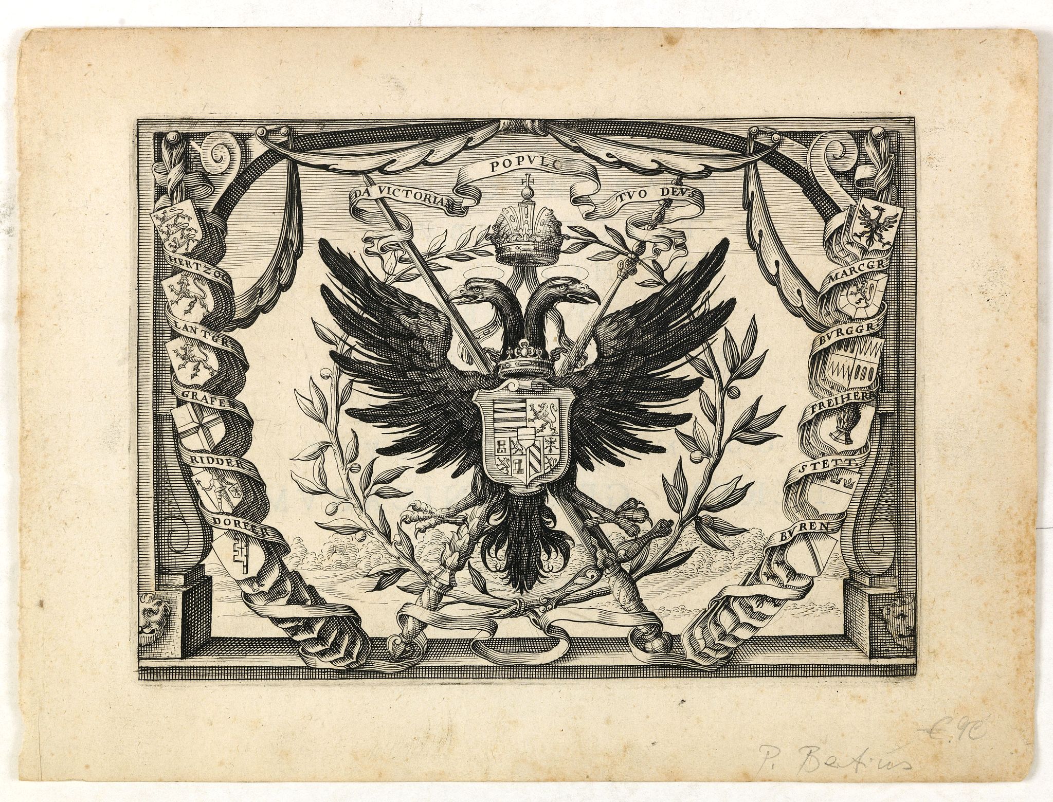 BERTIUS, P., (Title page) Commentariorum Rerum Germanicarum Libri Tres, antique map, old maps