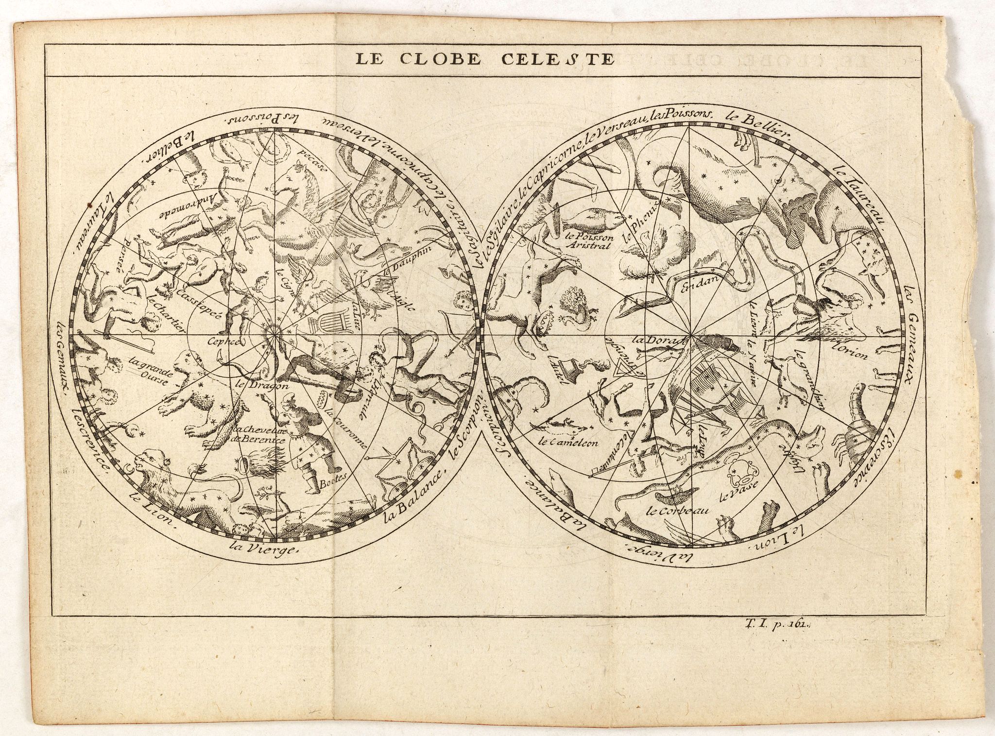 DELISLE, G. after, Le globe celeste., antique map, old maps