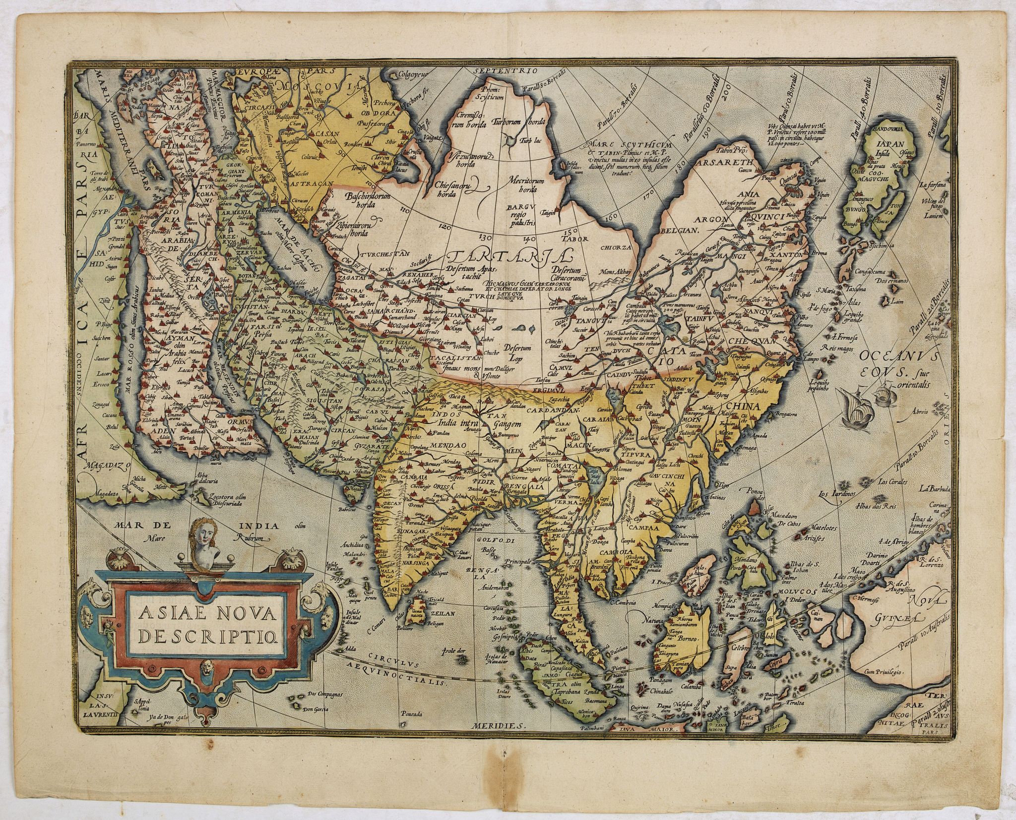 ORTELIUS, A., Asiae Nova Descriptio., antique map, old maps