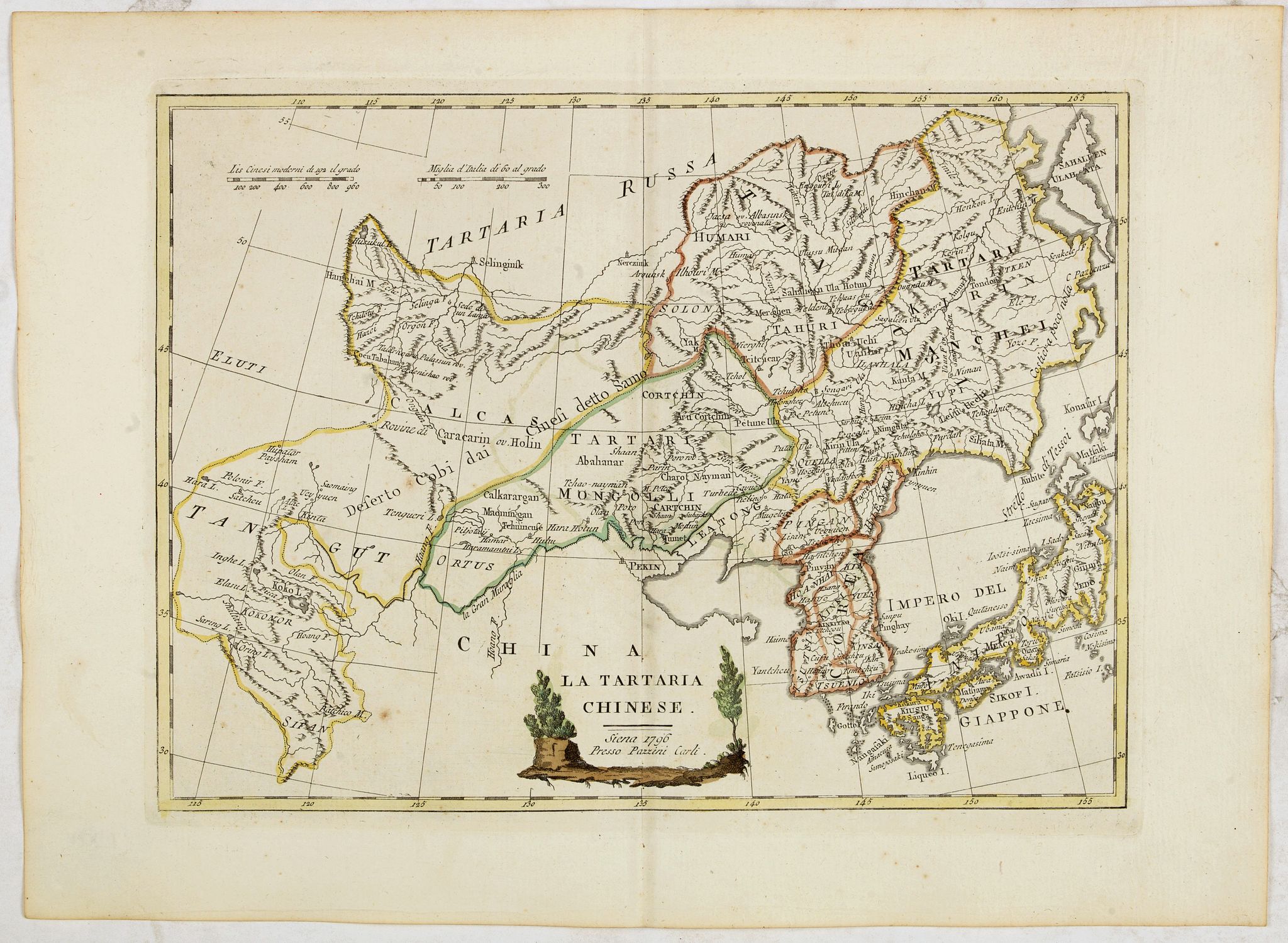PAZZINI, C., La Tartaria Chinese. Siena 1796 Presso Pazzini Carli., antique map, old maps
