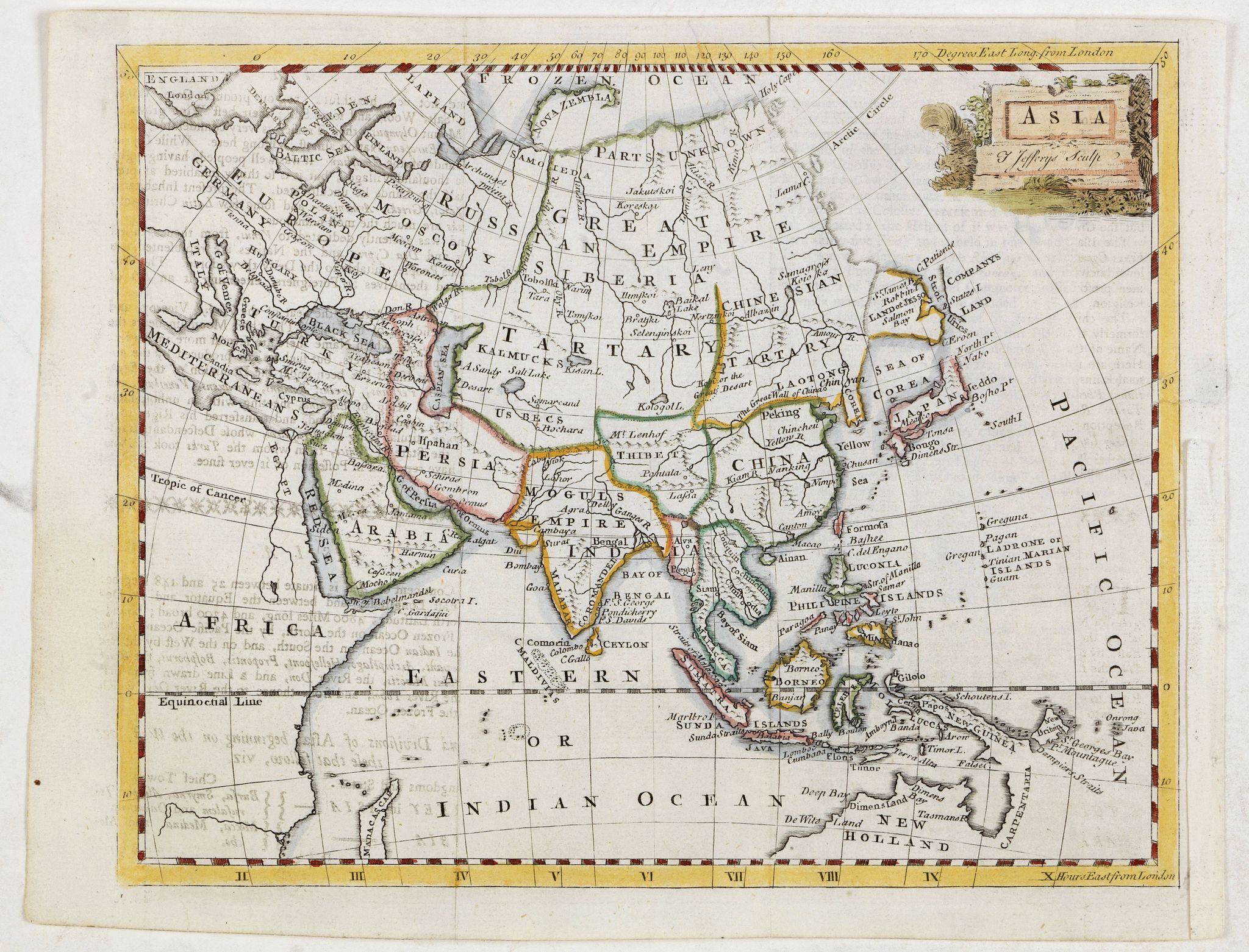 SALMON, Th. / JEFFERY'S, T., Asia T. Jefferys sculp, antique map, old maps
