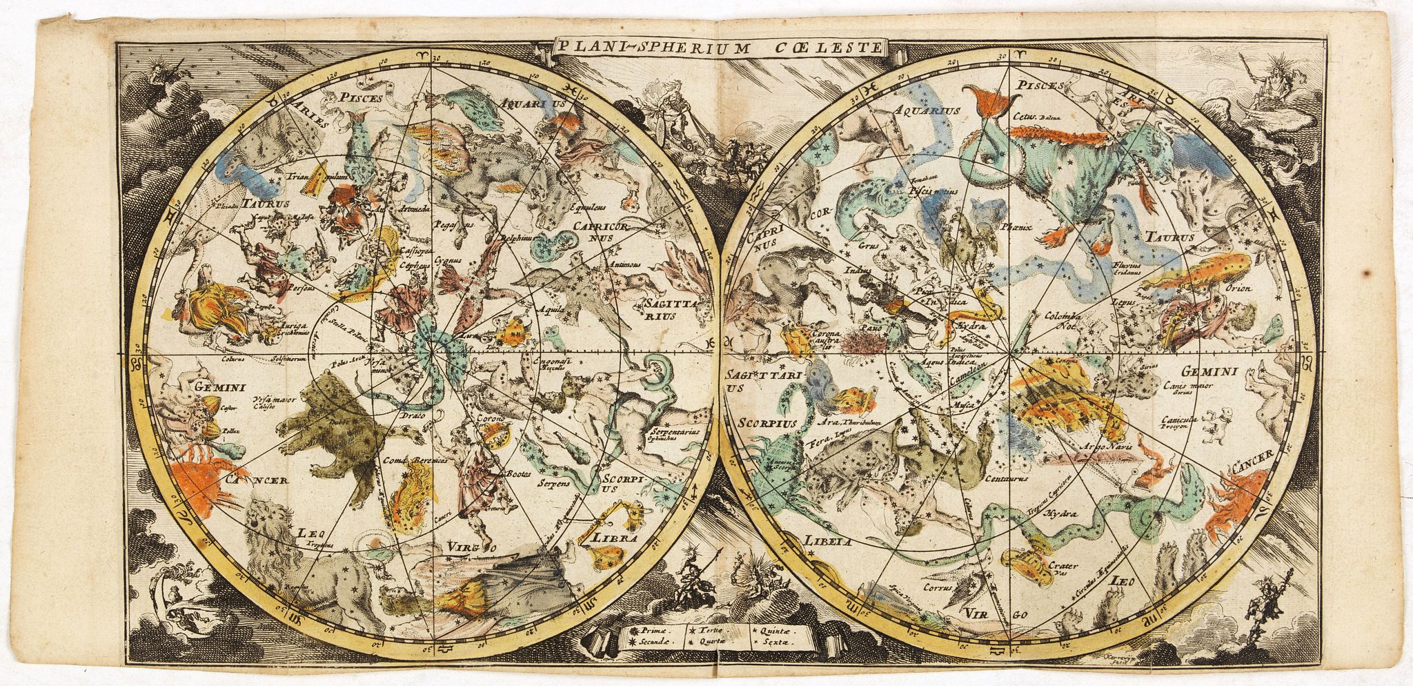 AFFERDEN, F. DE, Plani-Spherium Coeleste., antique map, old maps