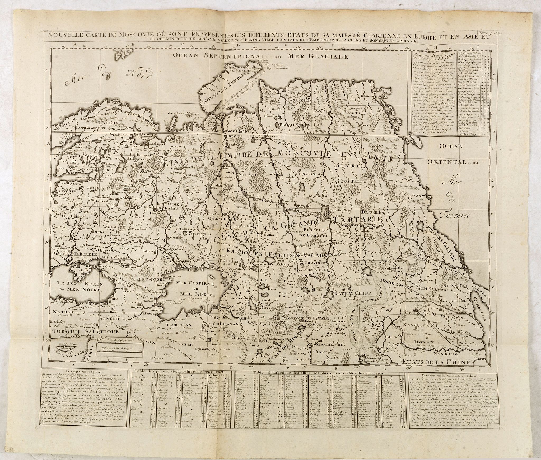 CHATELAIN, H., Nouvelle Carte de Moscovie où sont representés les differents etats de sa Maiesté Czarienne.., antique map, old maps