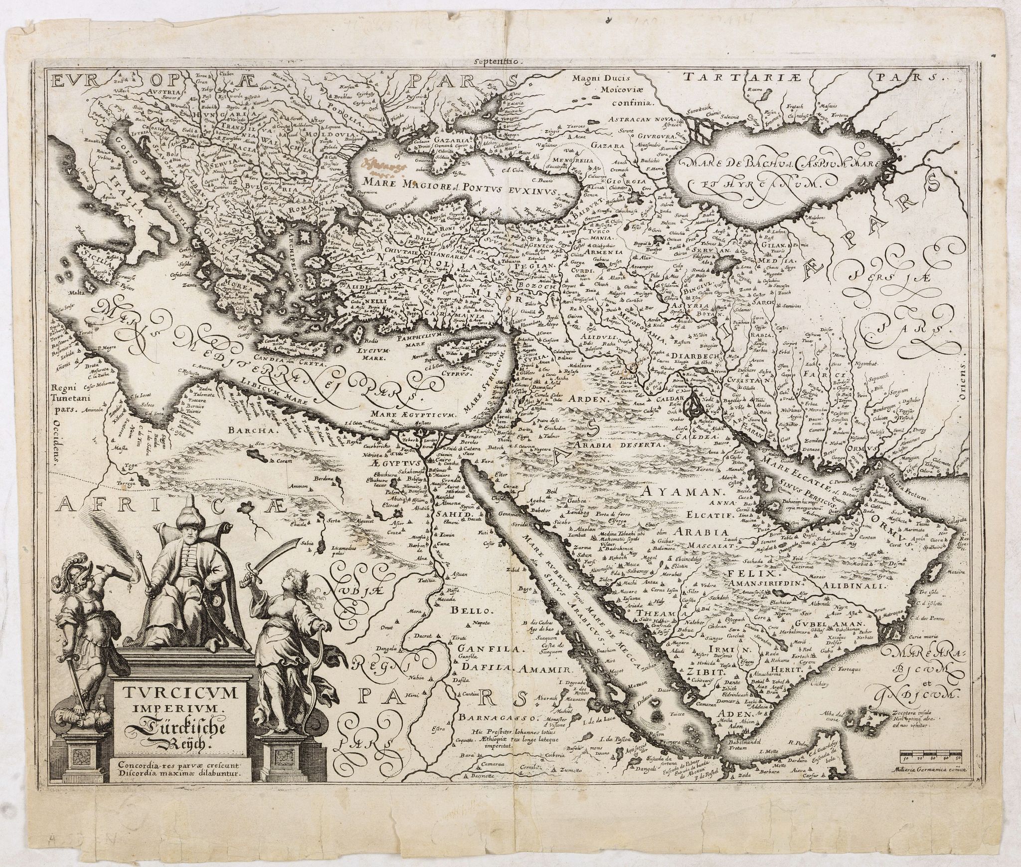 MERIAN, C., Turcicum Imperium. Türckische Reijch., antique map, old maps