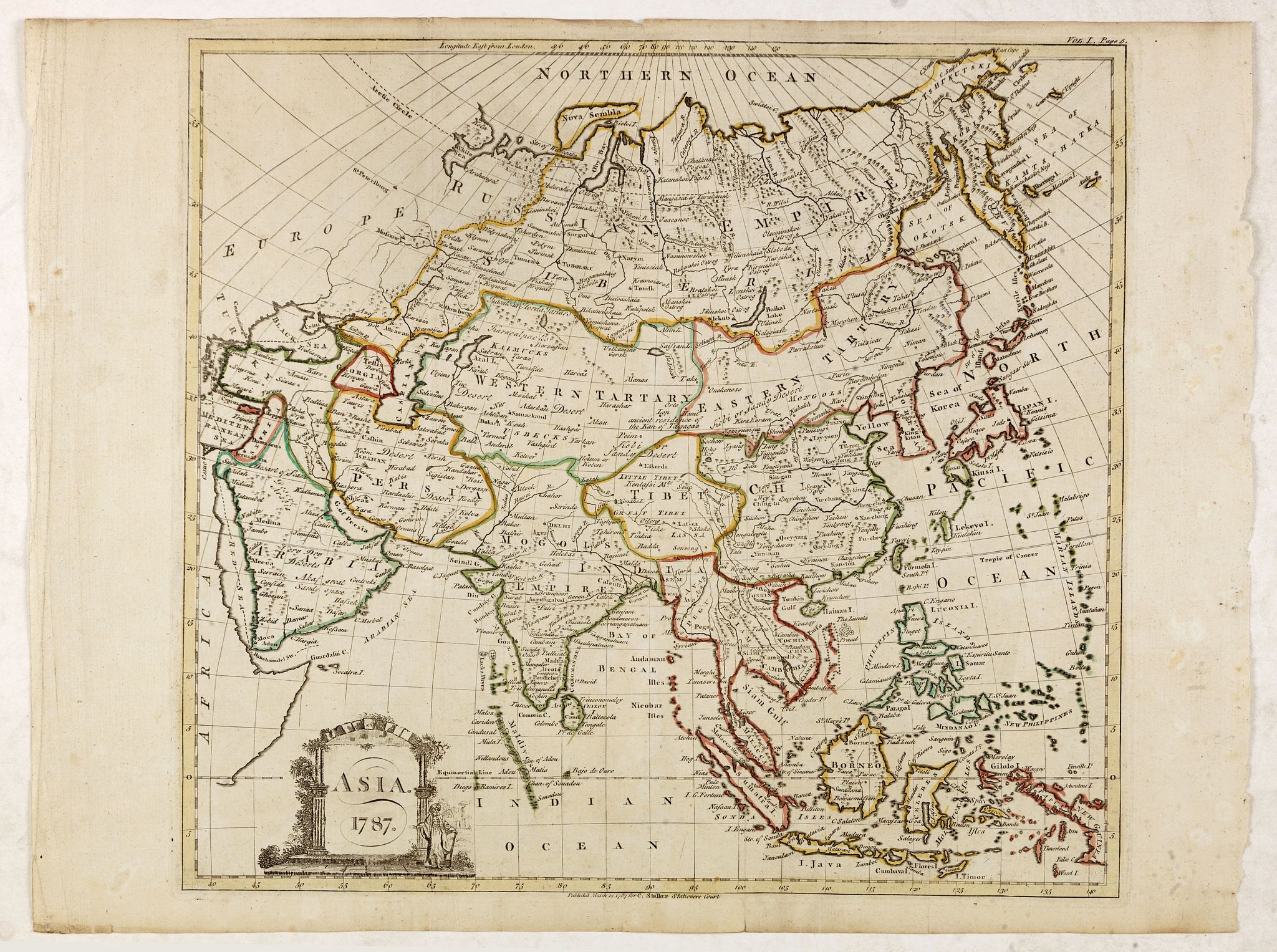 STALKER, C., Asia. 1787., antique map, old maps
