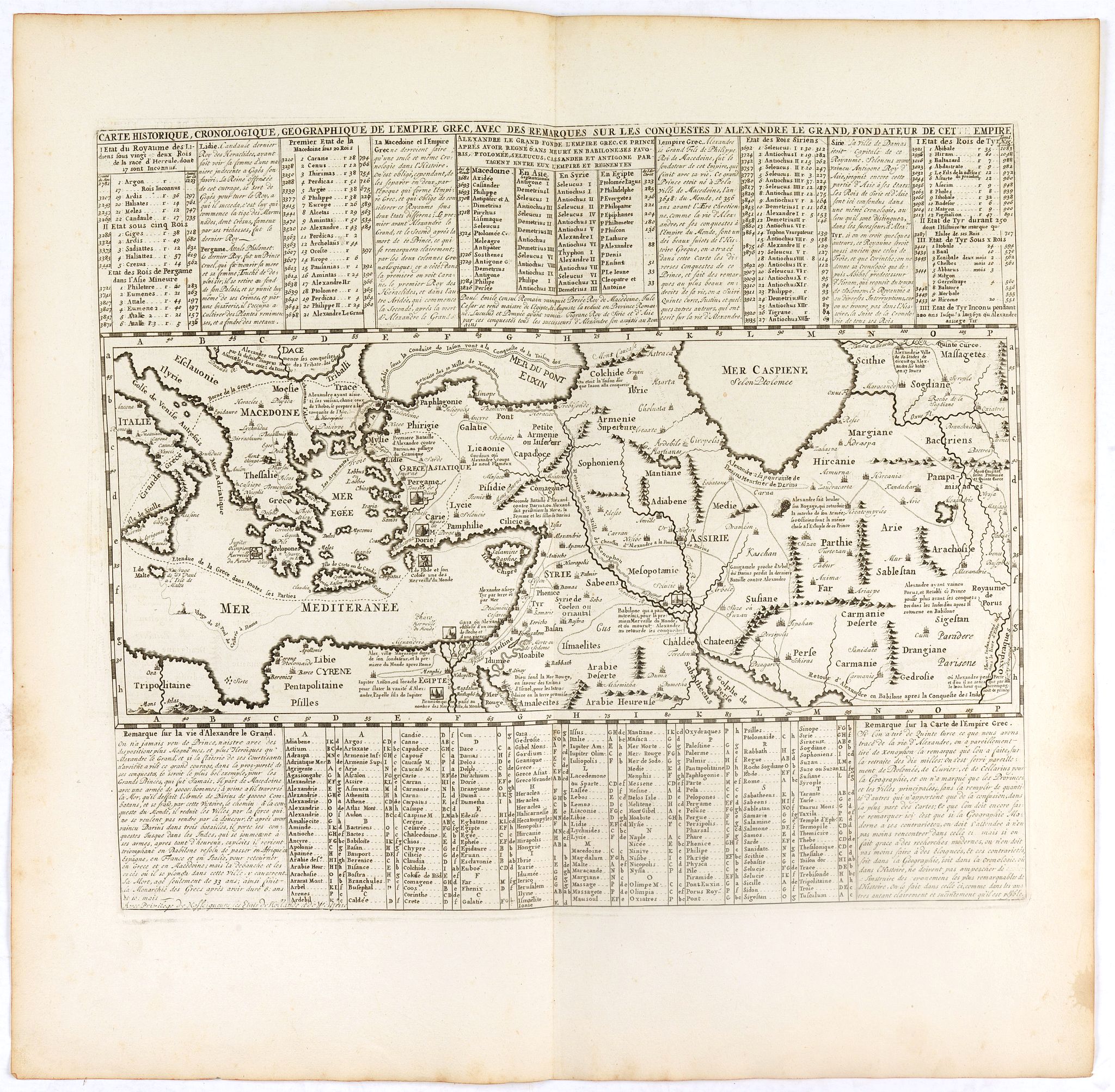 CHATELAIN, H., Carte historique chronologique et géographique de l'empire Grec . . ., antique map, old maps