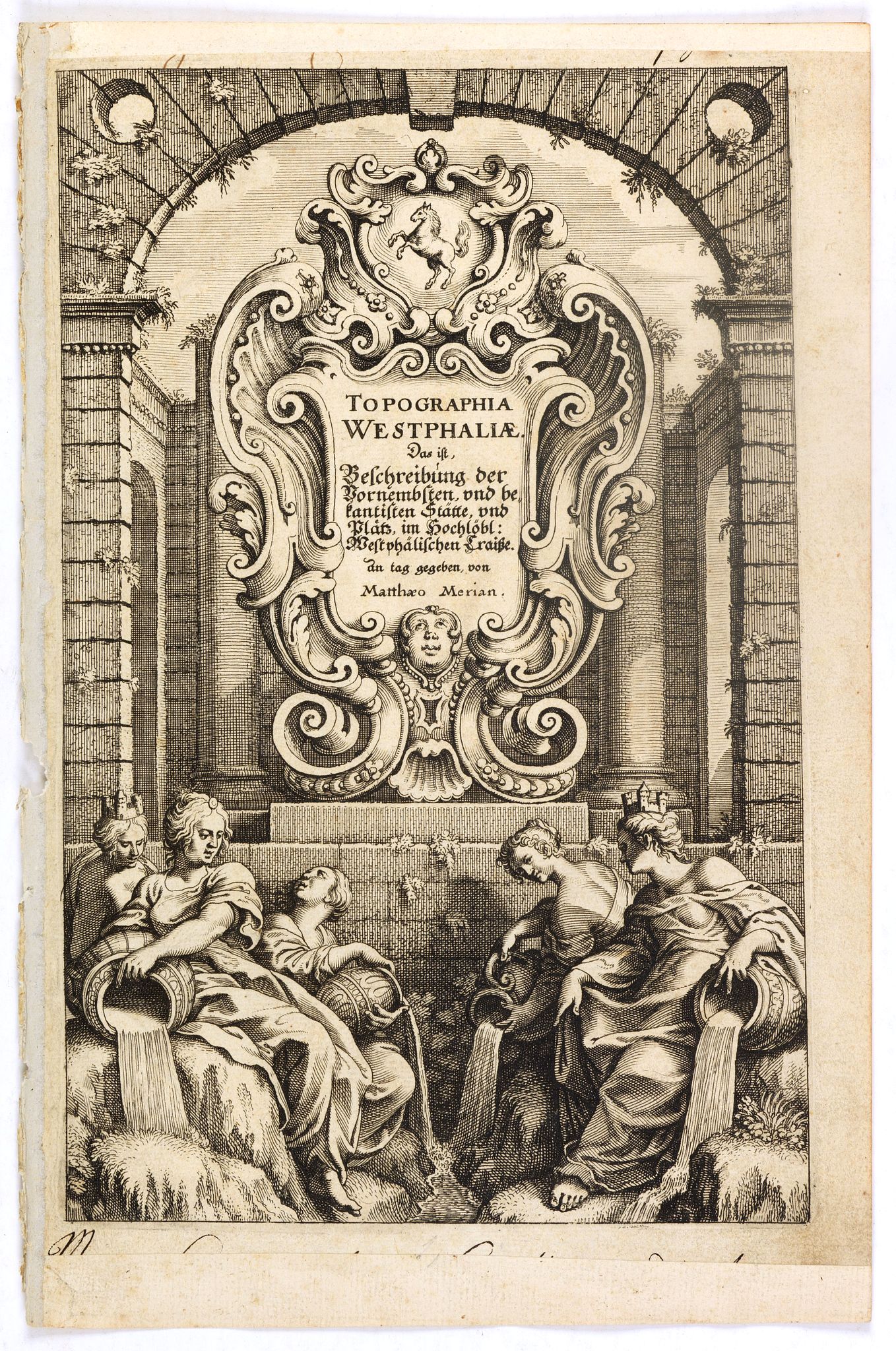 MERIAN, C., (Title page) Topographia Westphaliae . . ., antique map, old maps