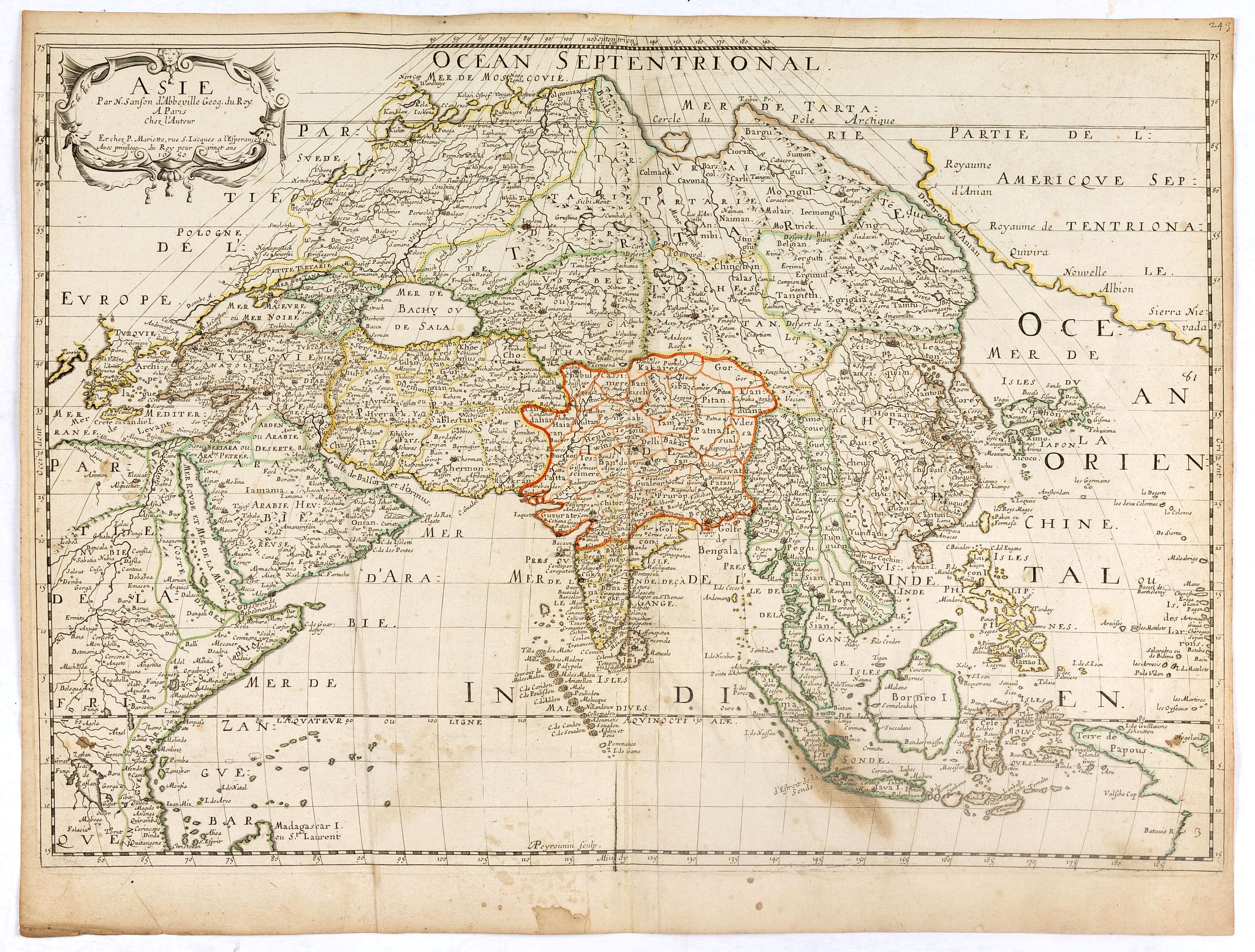 SANSON, N./ MARIETTE, P., Asie., antique map, old maps