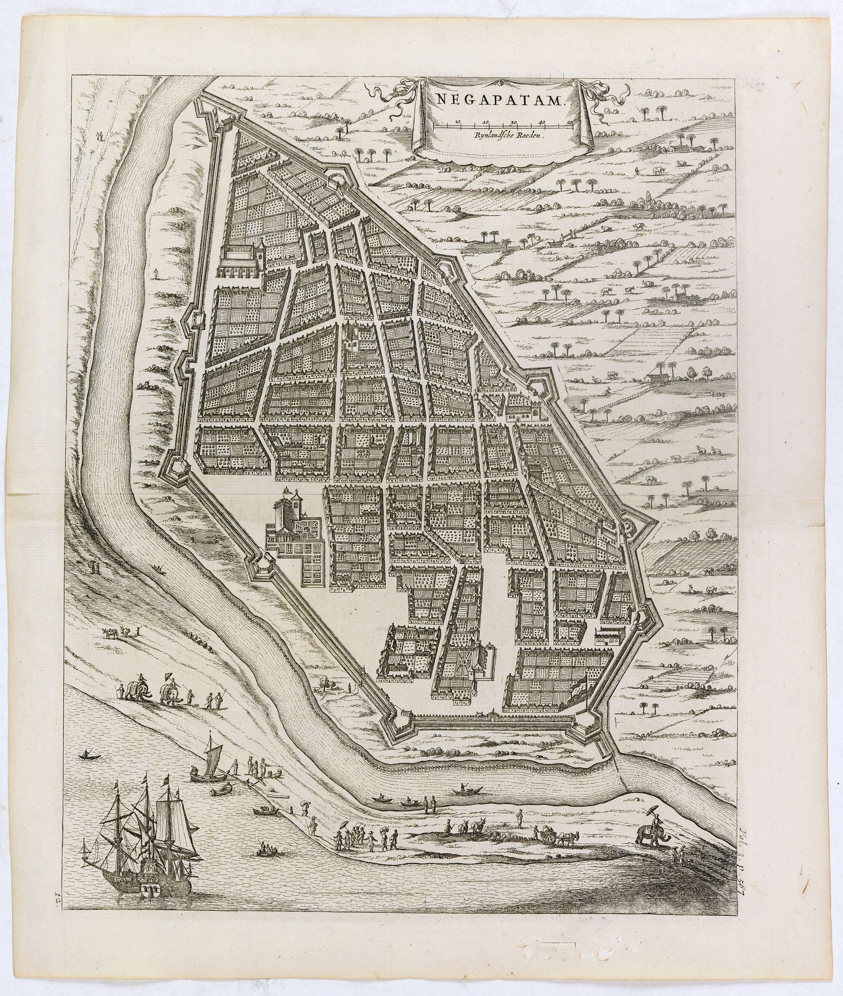 BALDAEUS, Ph., Negapatam., antique map, old maps