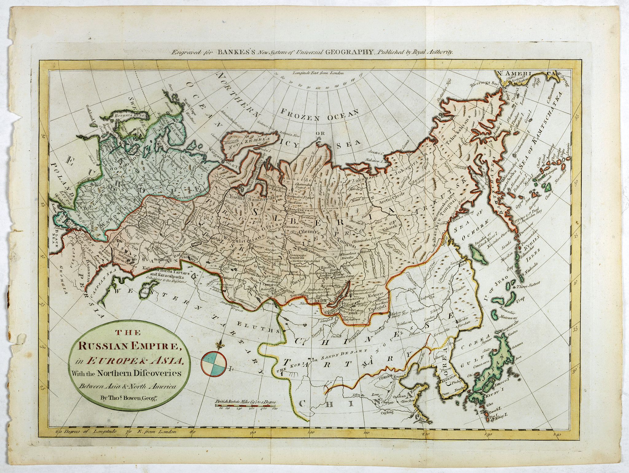 BOWEN, T., The Russian Empire in Europe and Asia . . ., antique map, old maps