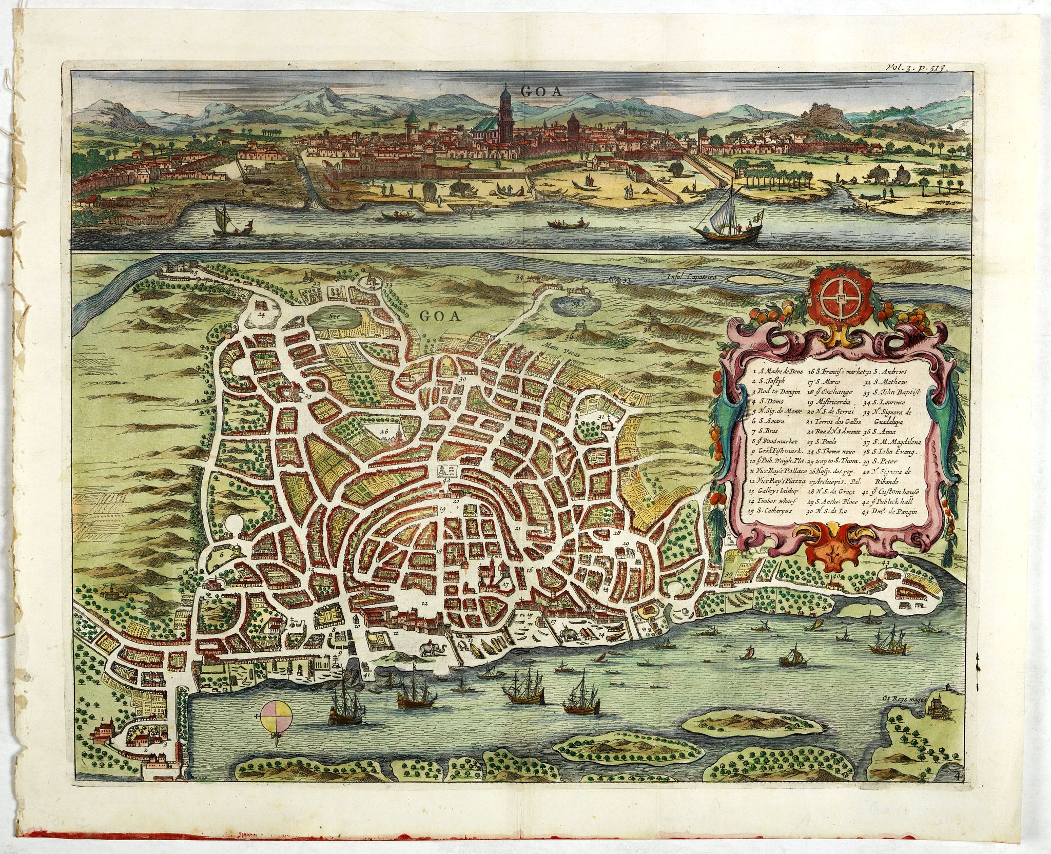 BALDAEUS, P., Goa., antique map, old maps