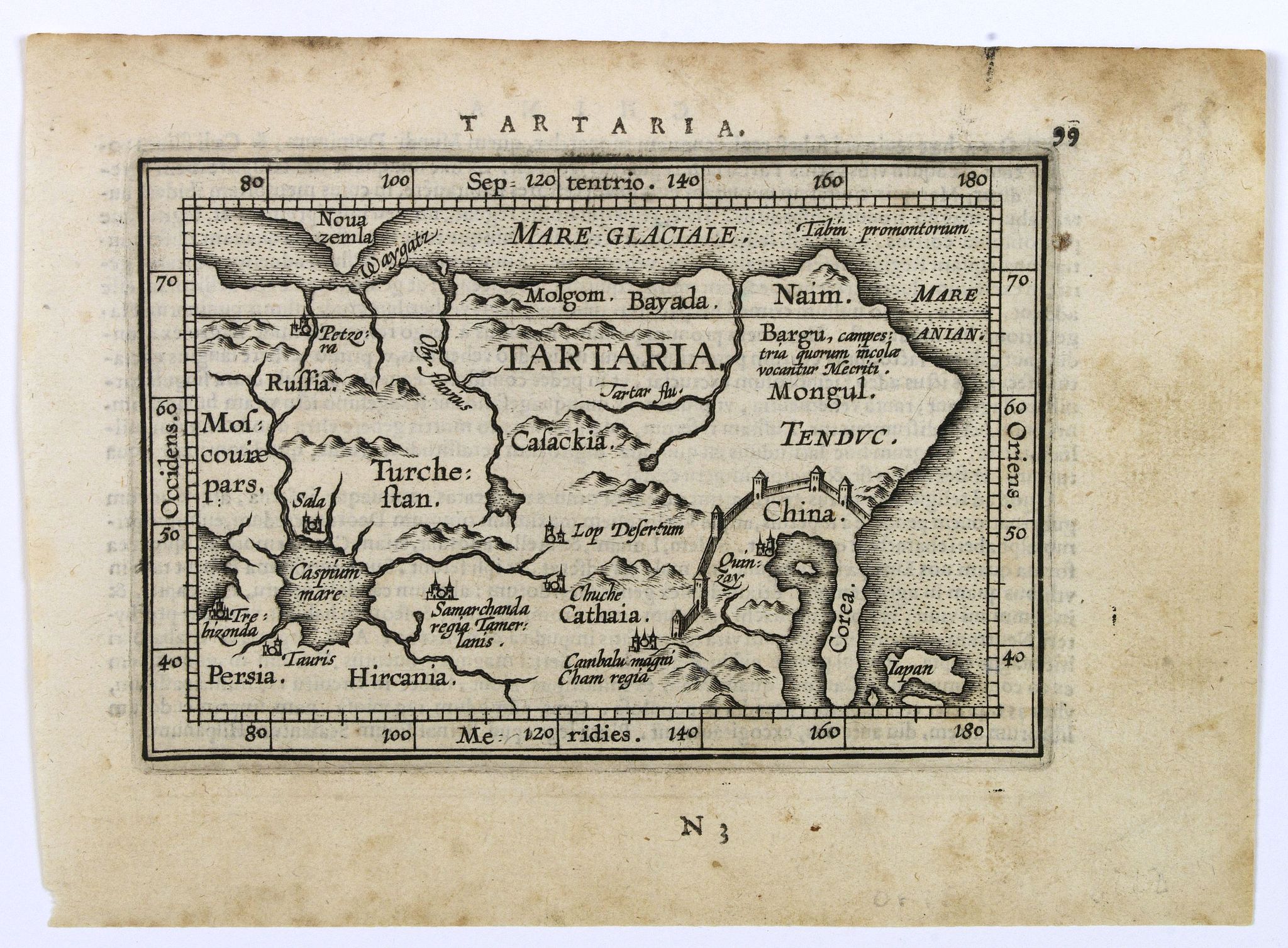 ORTELIUS, A, Tartaria., antique map, old maps