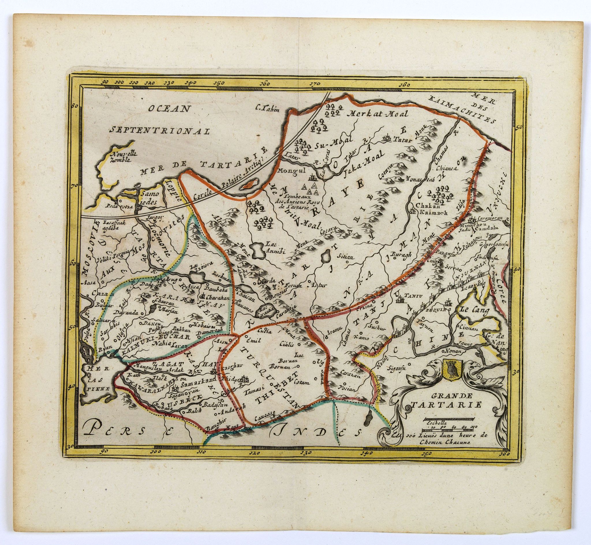 De Aefferden, D.F., Grande Tartarie., antique map, old maps