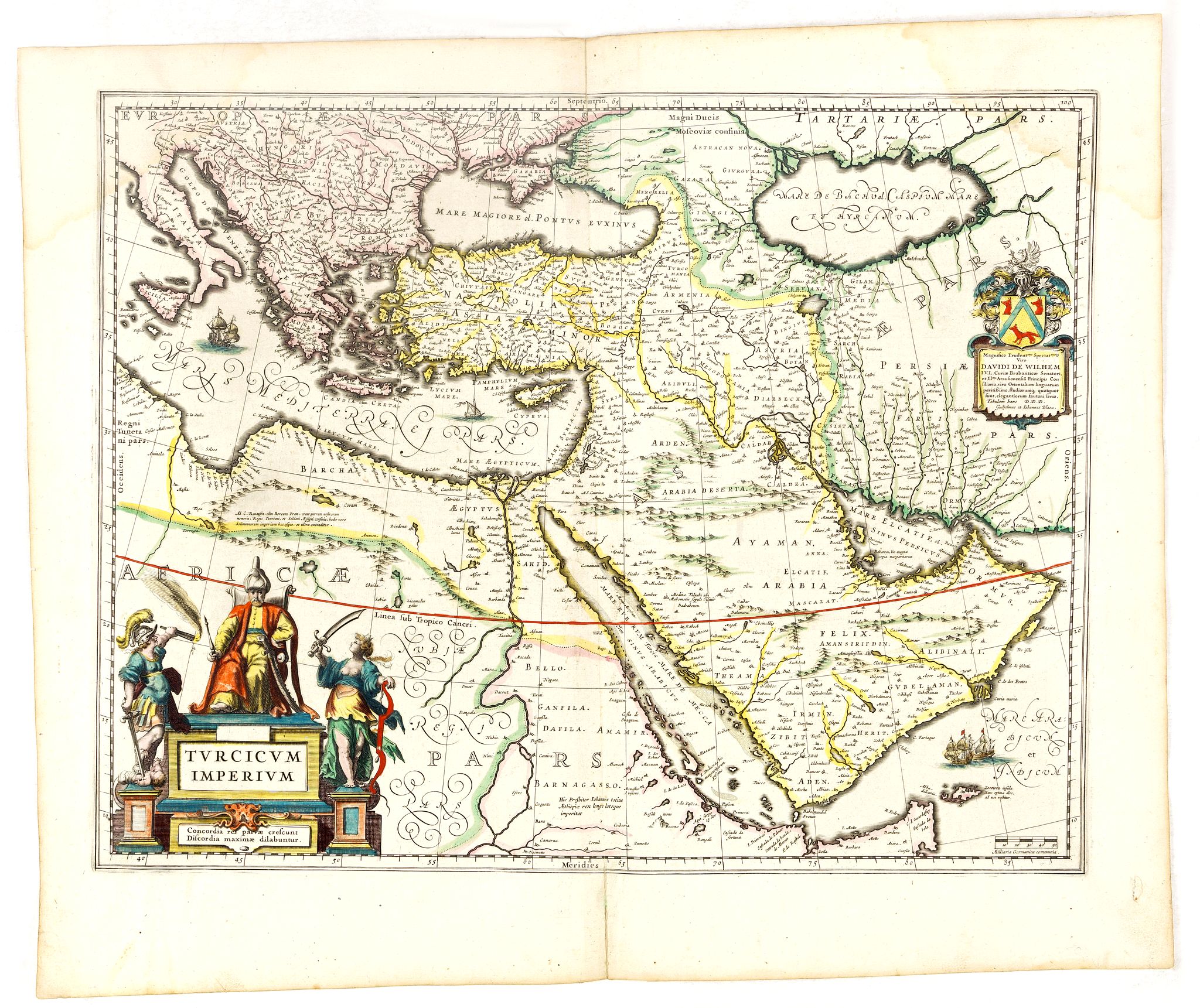 BLAEU, W., Turcicum Imperium., antique map, old maps