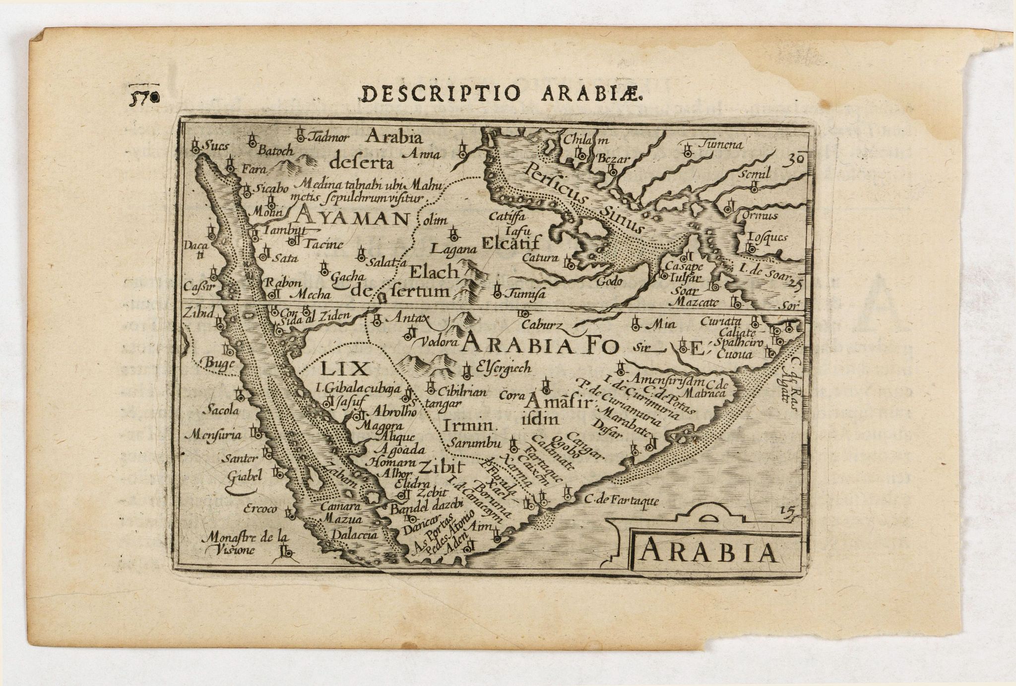 LANGENES, B. / BERTIUS, P., Descriptio Arabie / Arabia., antique map, old maps