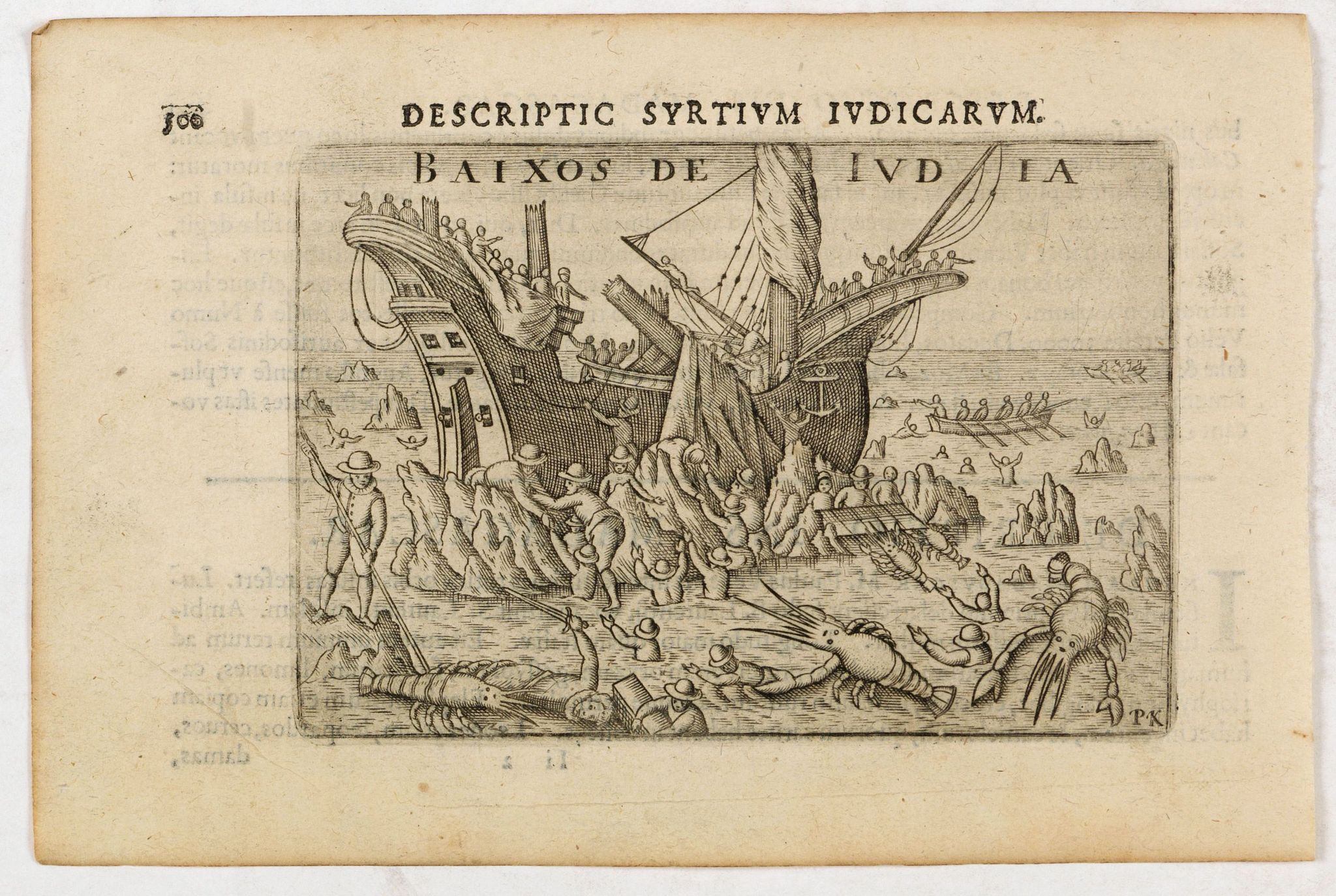 LANGENES,B., Baixos de Iudia., antique map, old maps