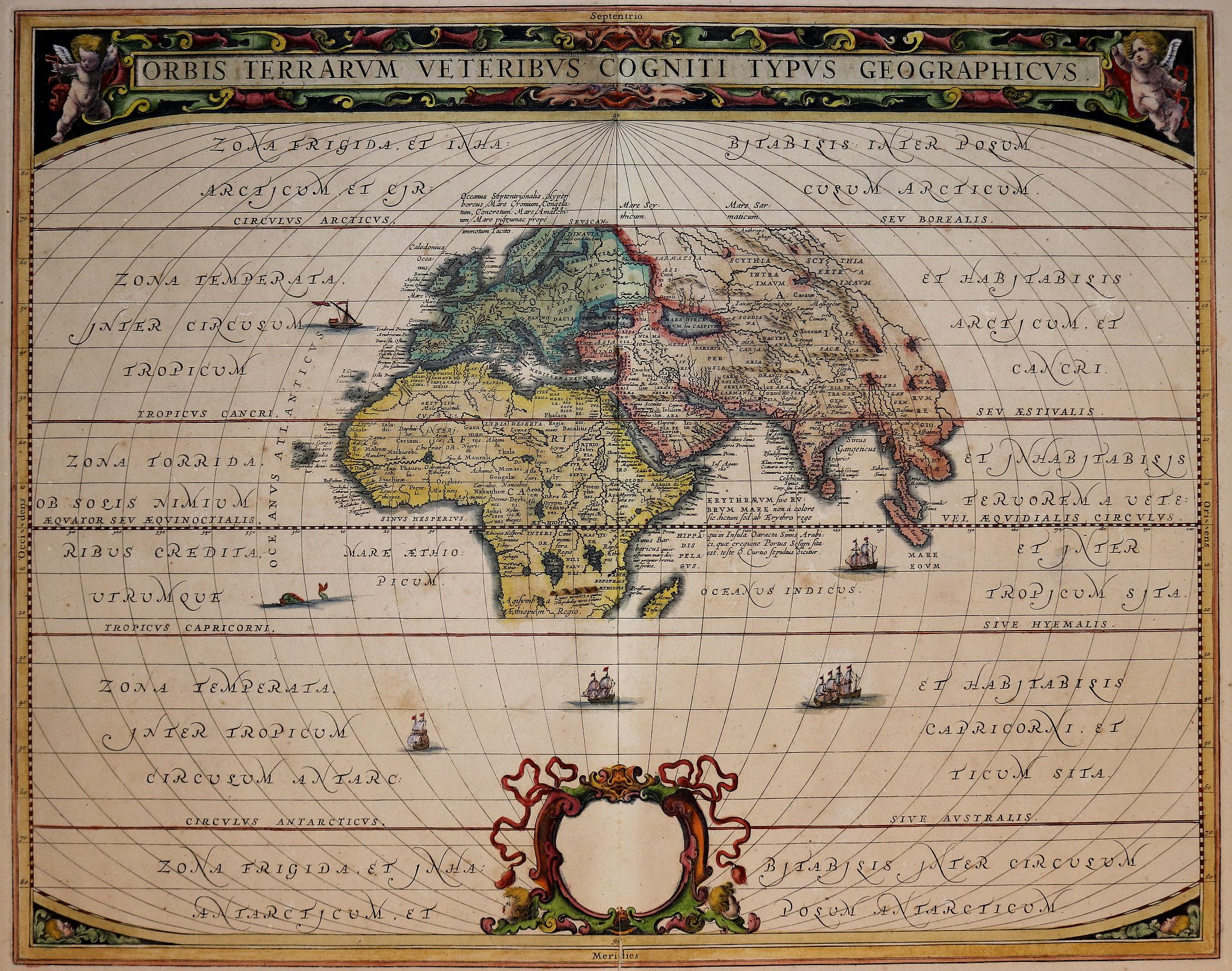 JANSSONIUS, J., Orbis Terrarum Veteribus Cogniti Typus Geographicus., antique map, old maps