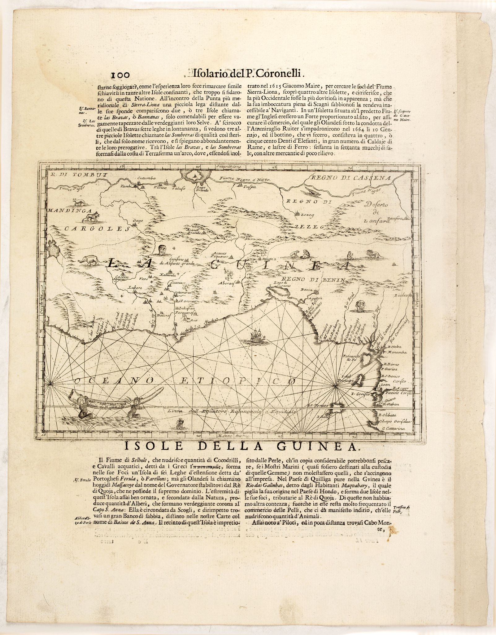 CORONELLI,V.M., Isola della Guinea. / Isola Gore., antique map, old maps