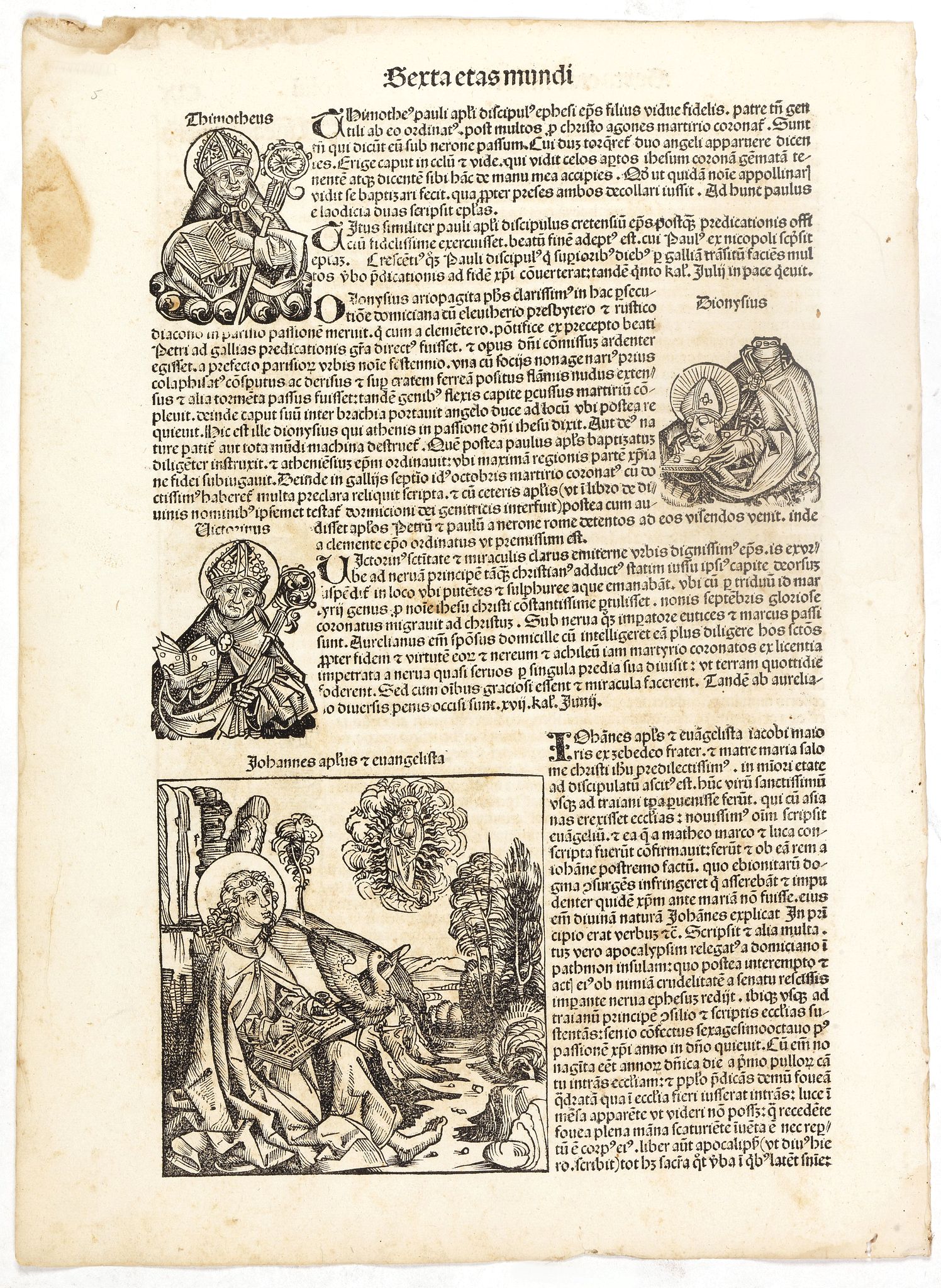 SCHEDEL, H., Sexta Etas Mundi. Folium. CIX, antique map, old maps