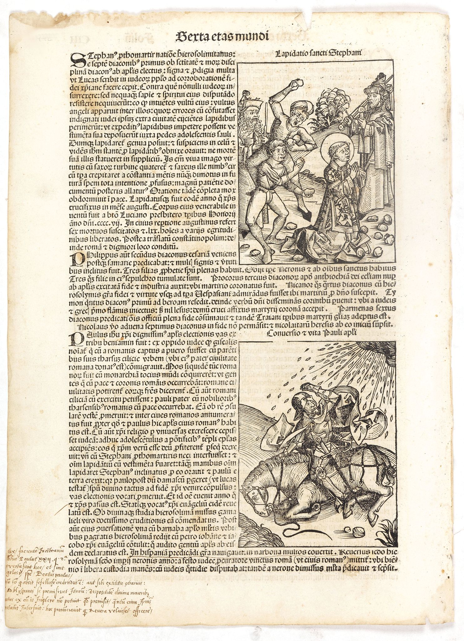 SCHEDEL, H., Sexta etas mudi. Linea Imperatorum Laius Caligula.. Folio CIII, antique map, old maps