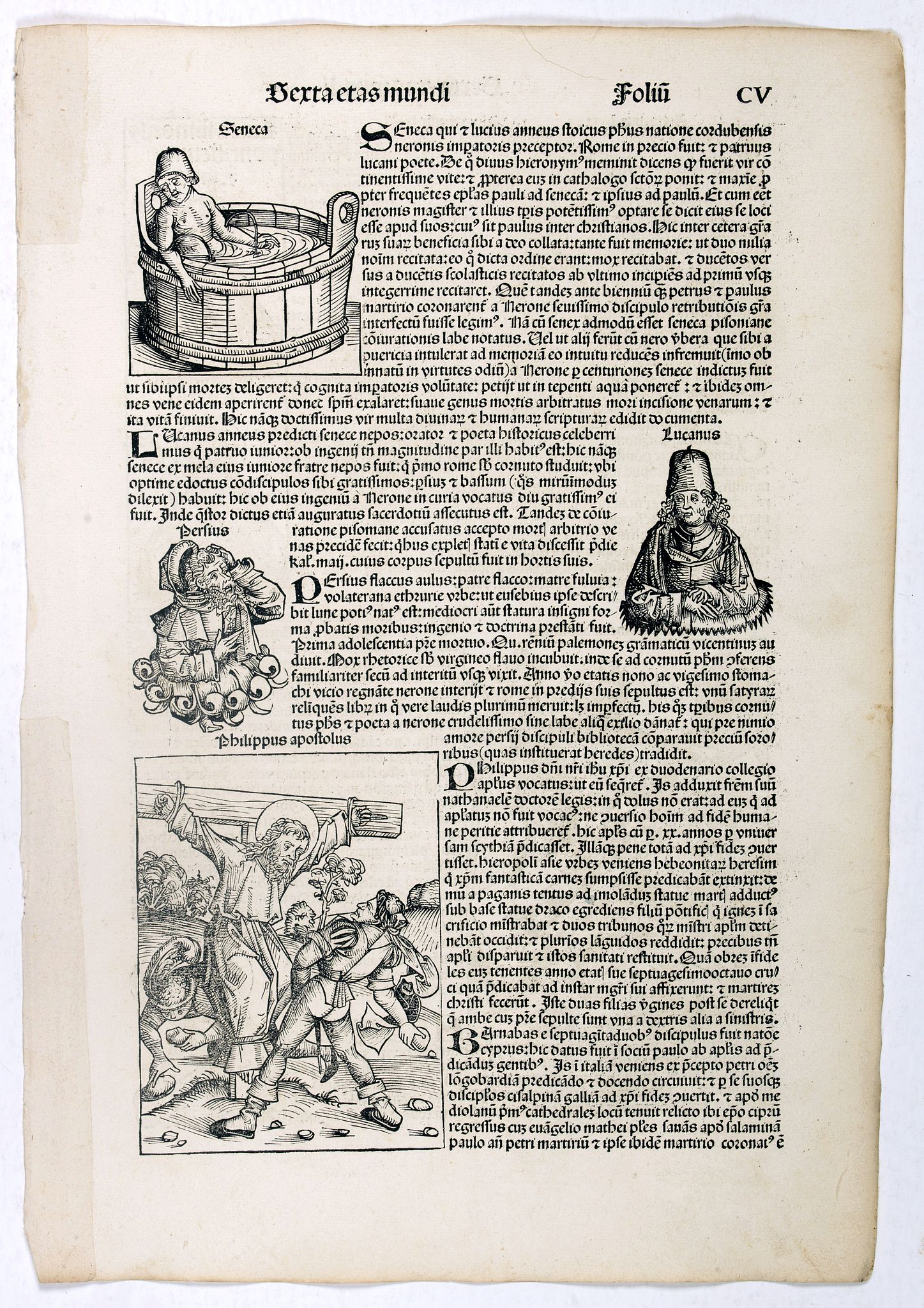 SCHEDEL, H., Sexta Etas Mundi. Folium. CCIIII., antique map, old maps